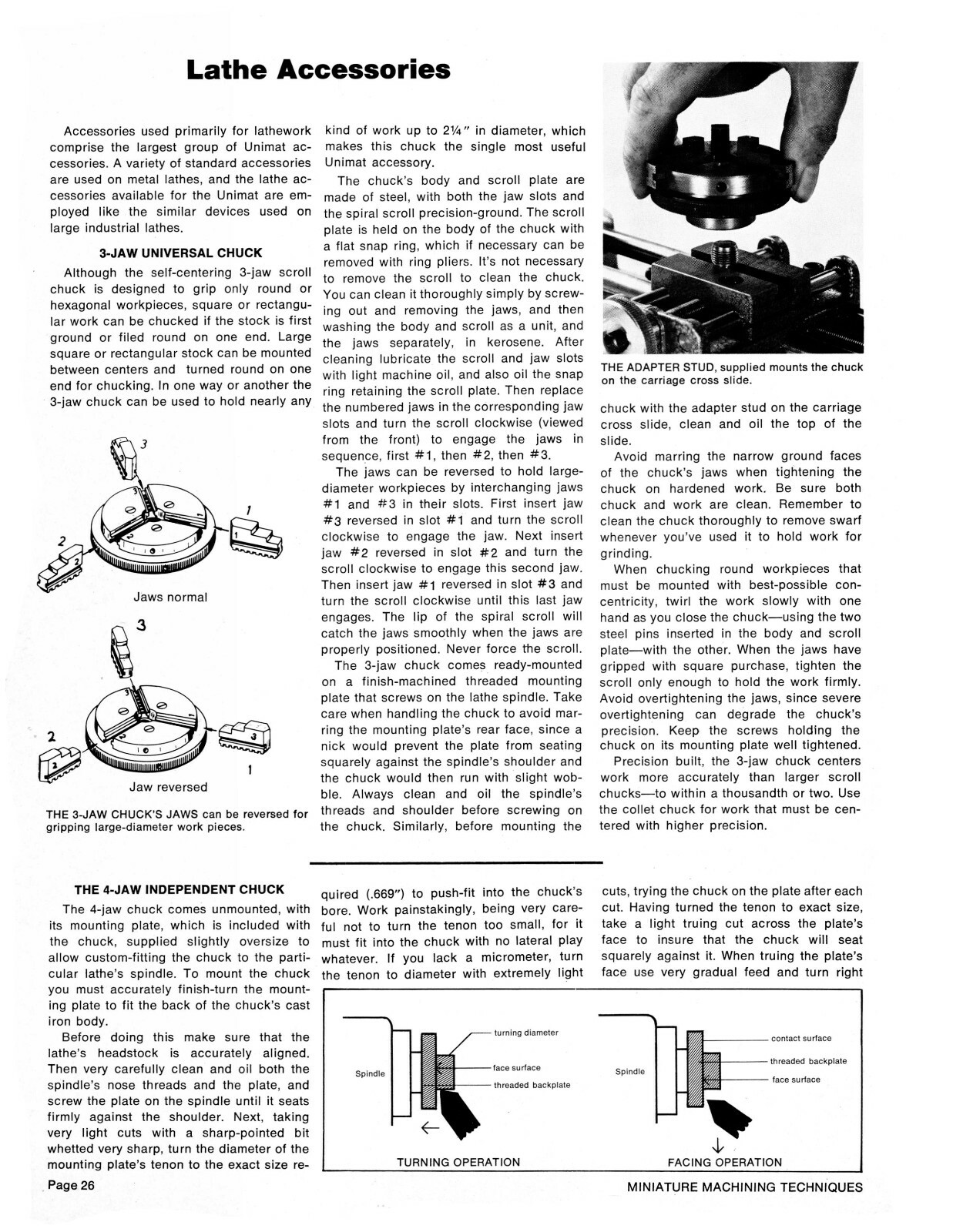 Unimat Miniature Machining Techniques & Operators Manual #1409