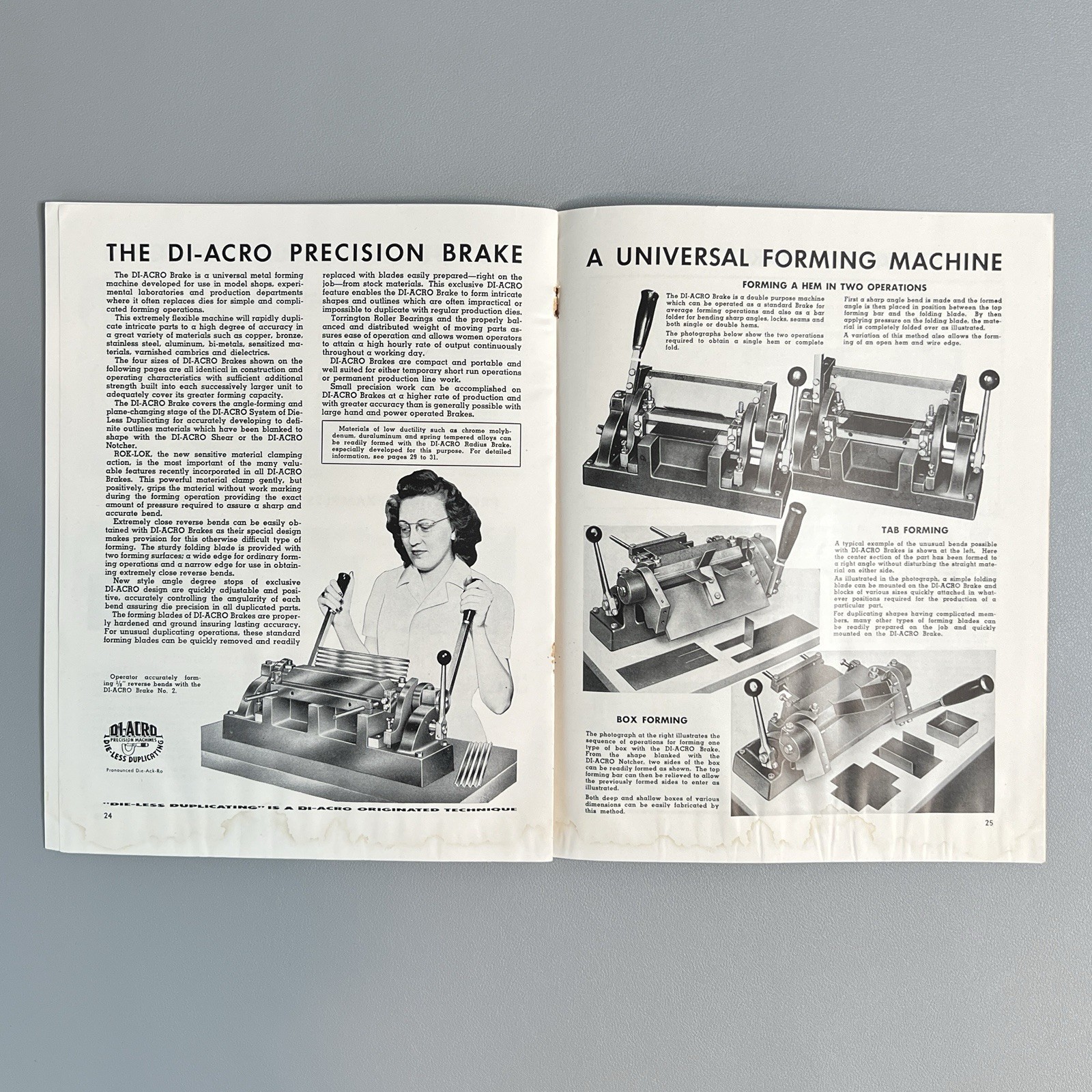 Vtg 1949 Di-Acro Catalog Die-Less Duplicating Coin-Op Aviation Machinist Medical