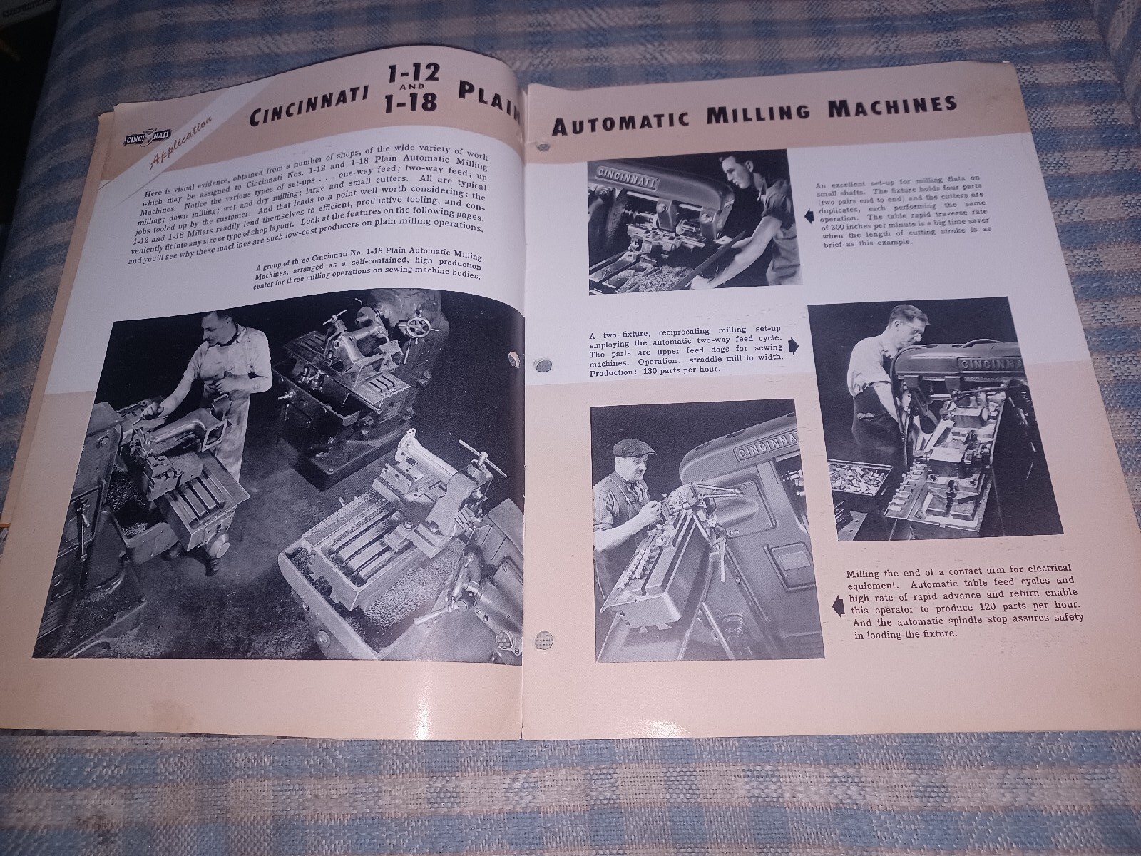1947 Cincinnati No 1-12 18 Automatic Milling Machine Sales Book Catalog M-1555-2