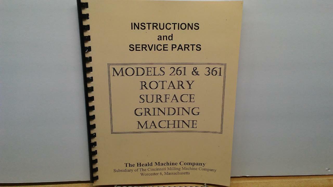 Heald 261 & 361 Rotary Grinder Instruction & Parts Manual