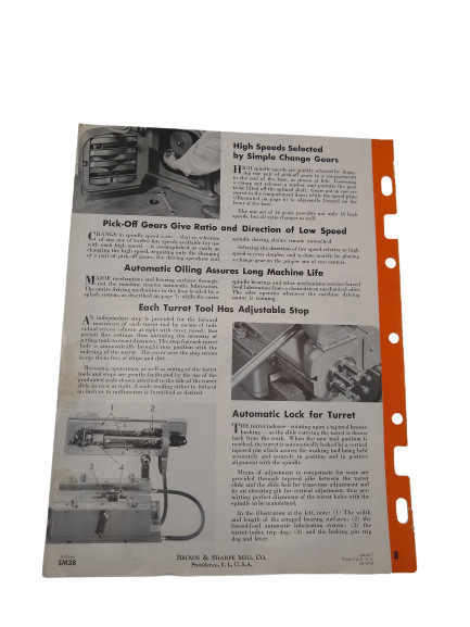 Brown & Sharpe – Hand Screw Machine Manual No.00