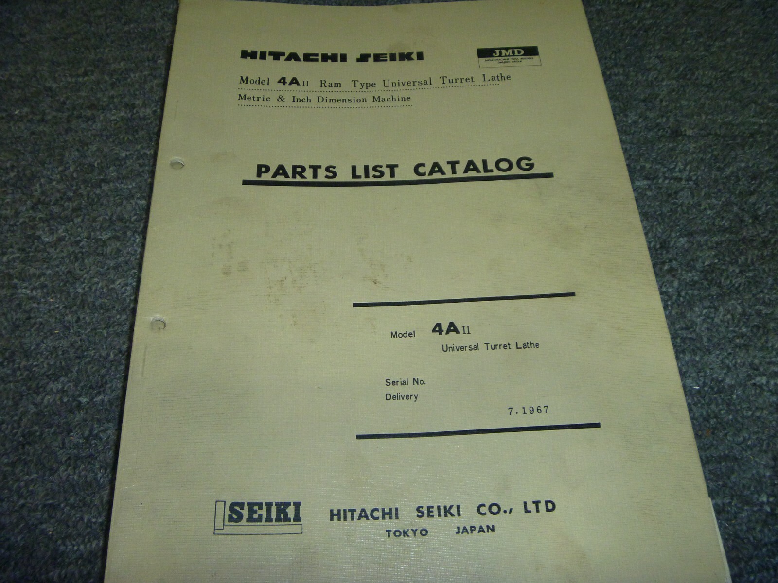Hitachi Seiki 4A II Ram Type Universal Turret Lathe Parts Catalog List Manual