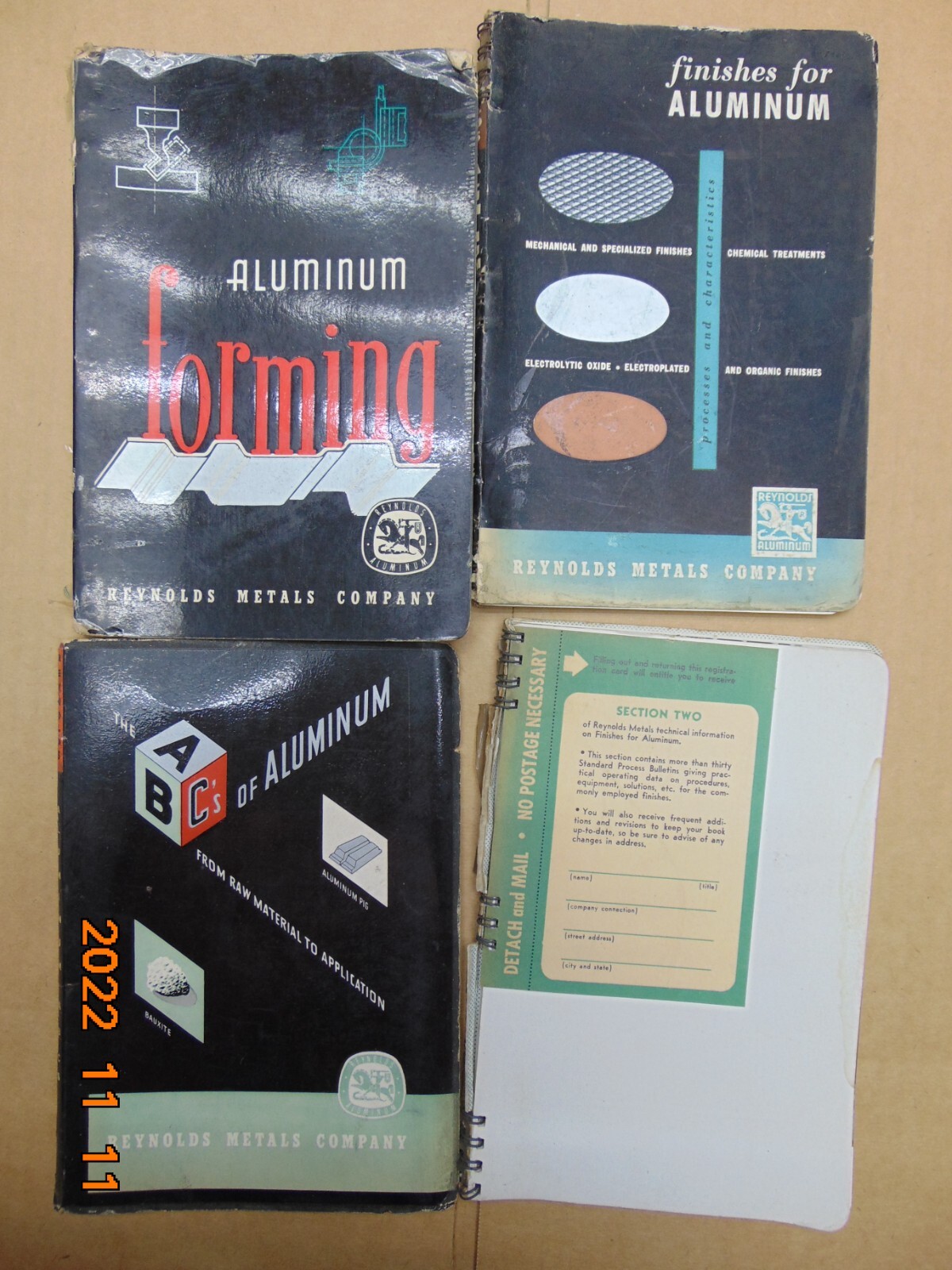 LOT OF 4 REYNOLDS METAL COMPANY Aluminum Manuals Books From 1950’s Vintage