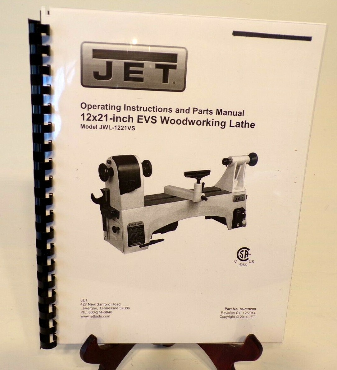 Jet 12″ x 21″ evs owner and parts manual