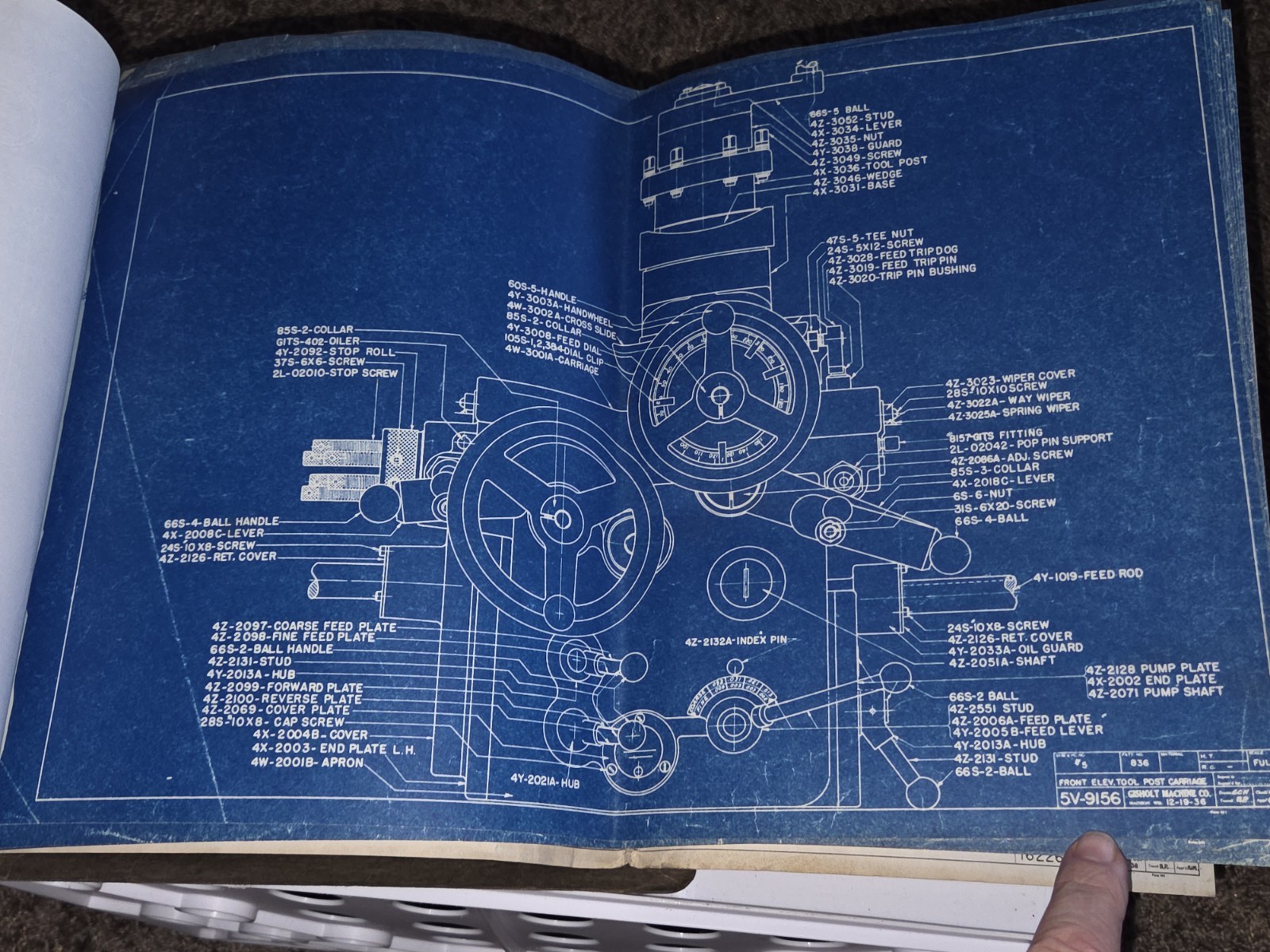 Gisholt Machine Company Blue Prints Book UNIVERSAL TURRET LATHE #5 Original VTG