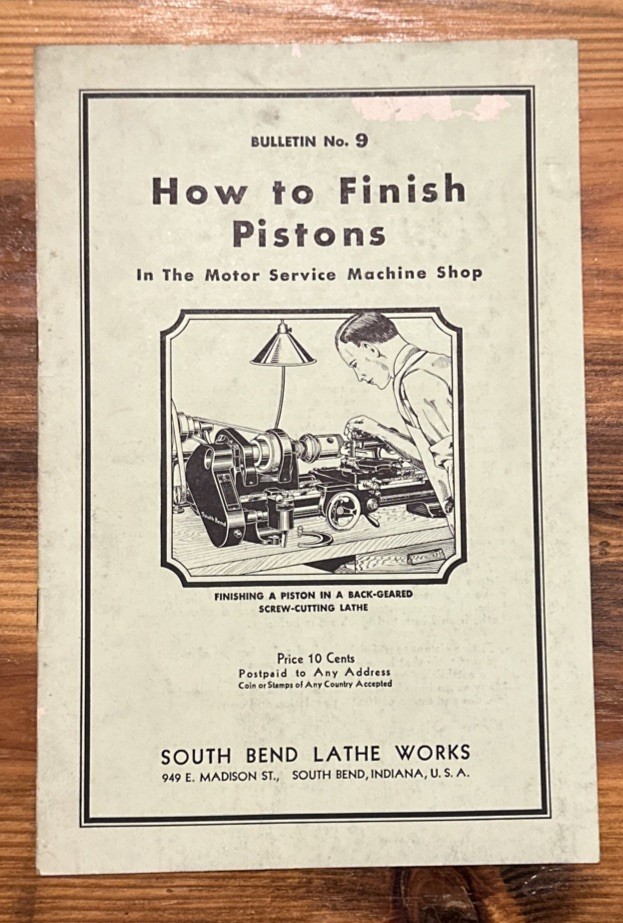 Vintage 1936 Lathe Manual – How to Finish Pistons