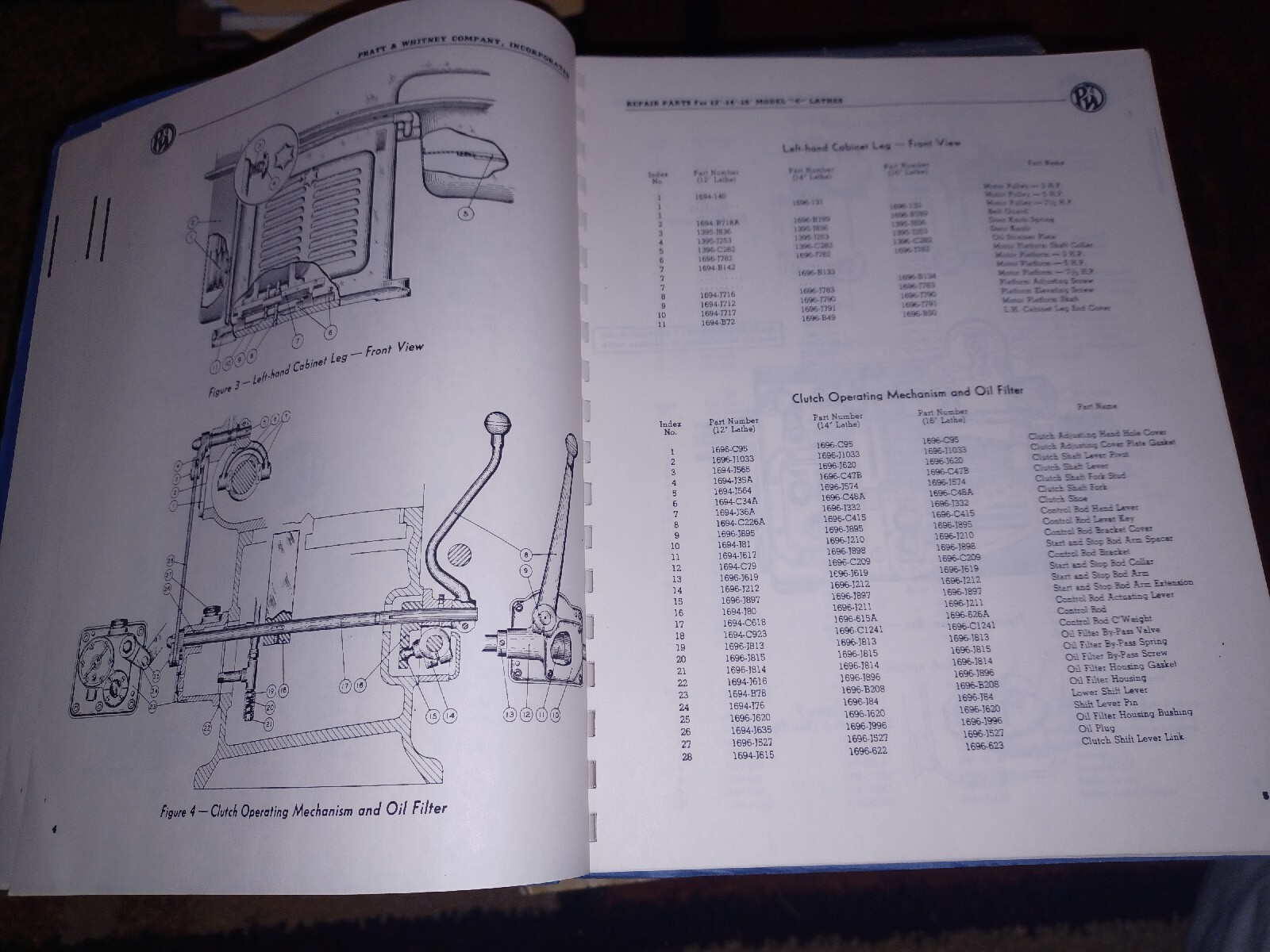 PRATT & WHITNEY Model C Lathe 14″ 16″ Instructions & Operator’s Manual Book