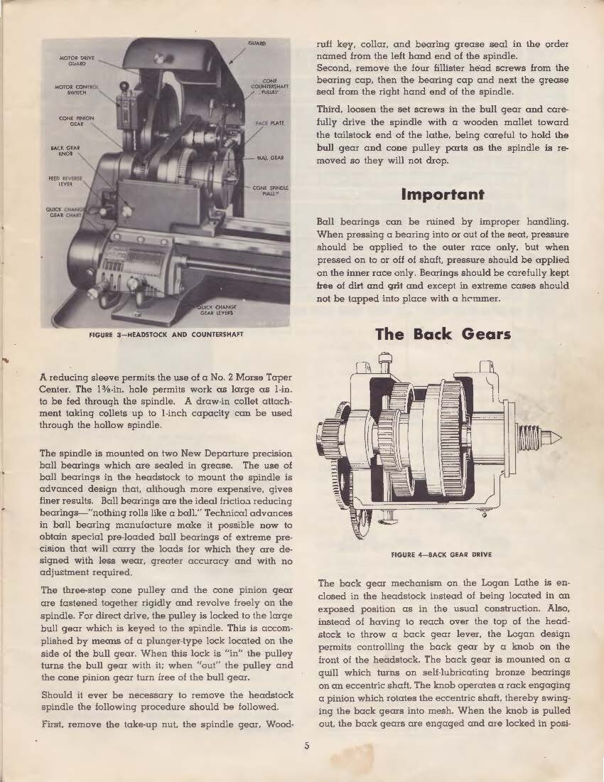 Lathe Instruction Manual Fits Logan 820