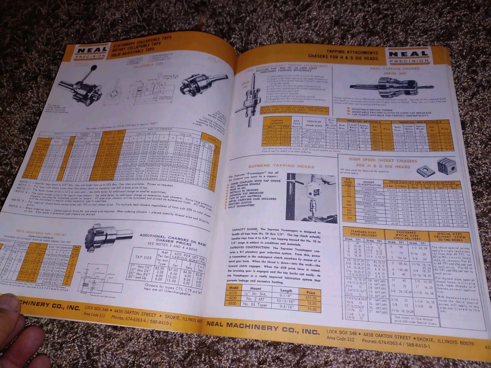 NEAL MACHINERY CO PRECISION Machinist Tools CATALOG Book NO 568 May 1, 1968