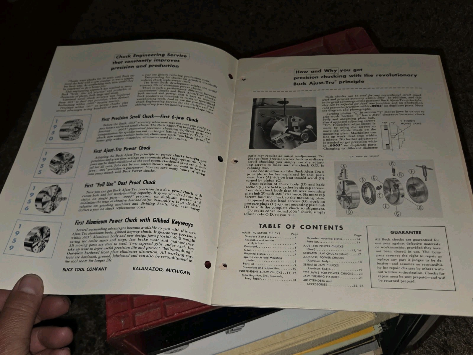BUCK LATHE CHUCKS SALES PROMO CATALOG Book Vtg MACHINIST TOOLS W 1964 Pruce List