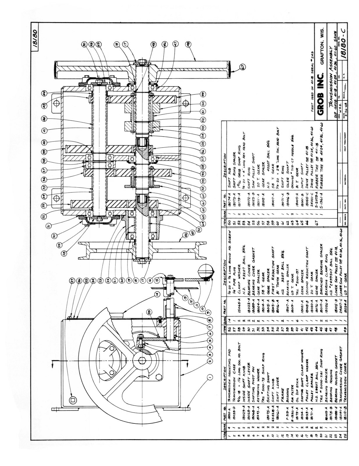 Grob 4V-18 Bandsaw & RWA, RWB Blade Welder Operator & Parts List Manual #579