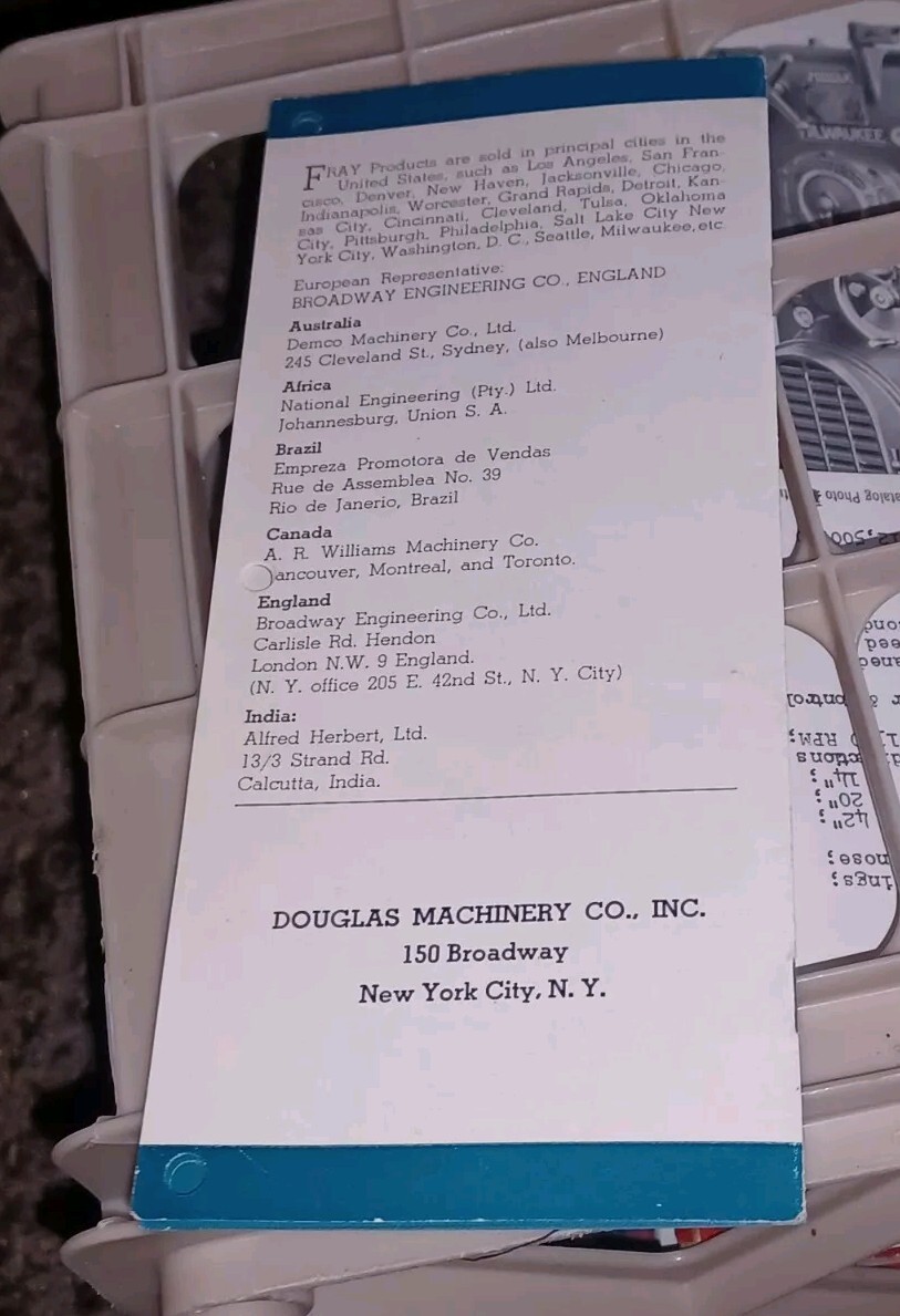 FRAY MACHINE TOOL COMPANY PRODUCTS PRICE LIST NO 15 CATALOG BOOK Milling & More