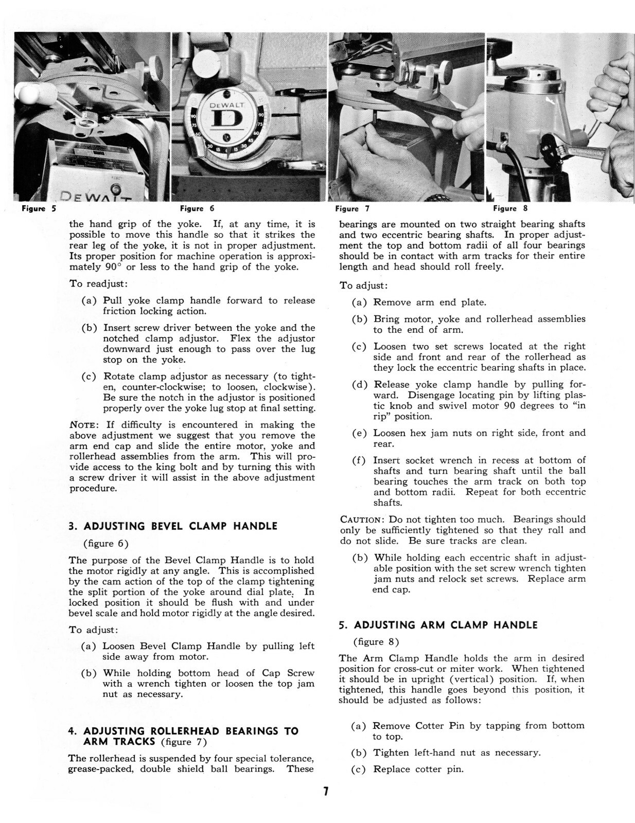Dewalt Radial Arm Saw 1501, 1503, 1511, 1513 Instruct & Parts List Manual #1187