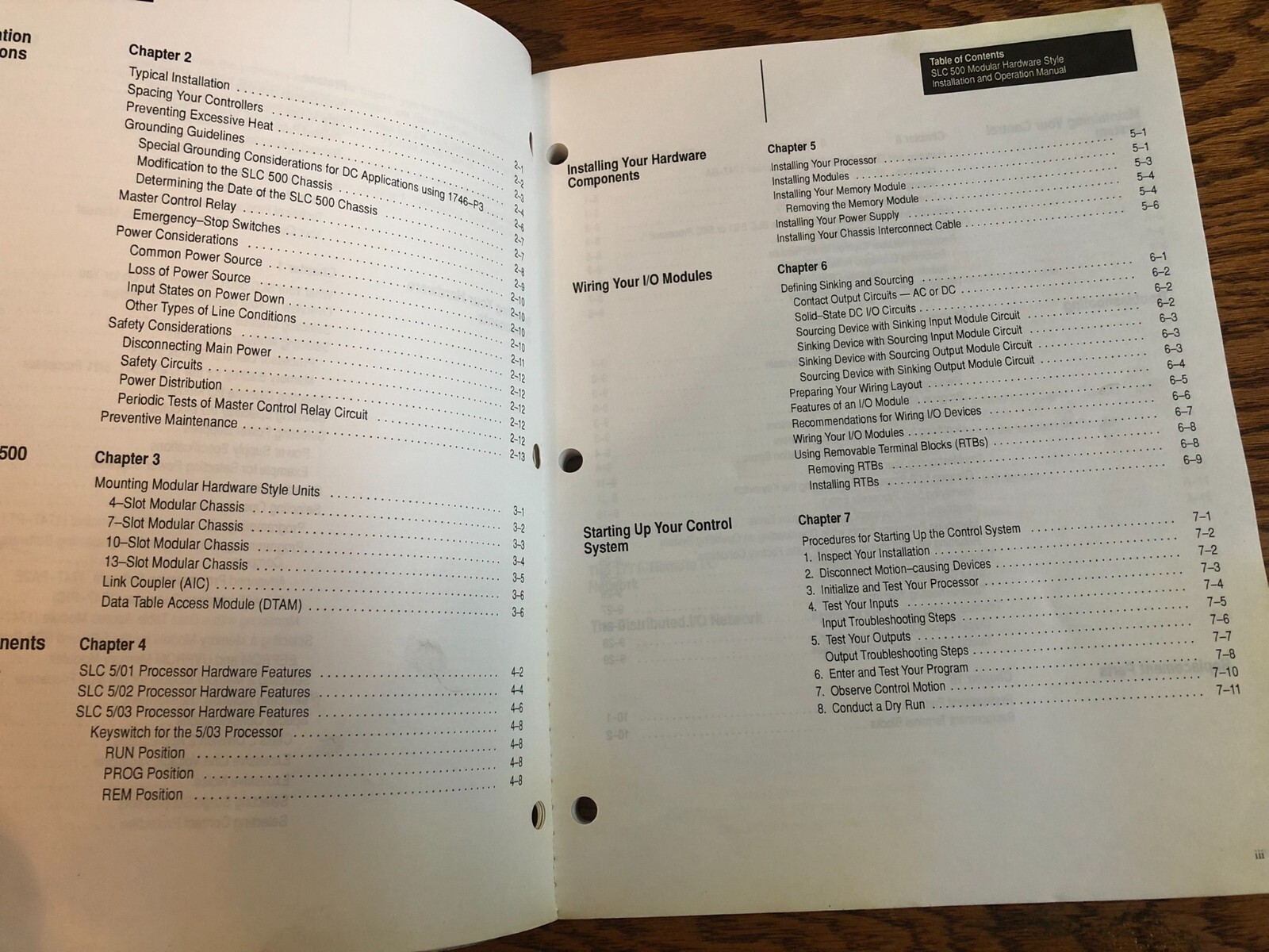 Allen Bradley SLC 500 Modular Hardware Style Instruction Manual Parts List