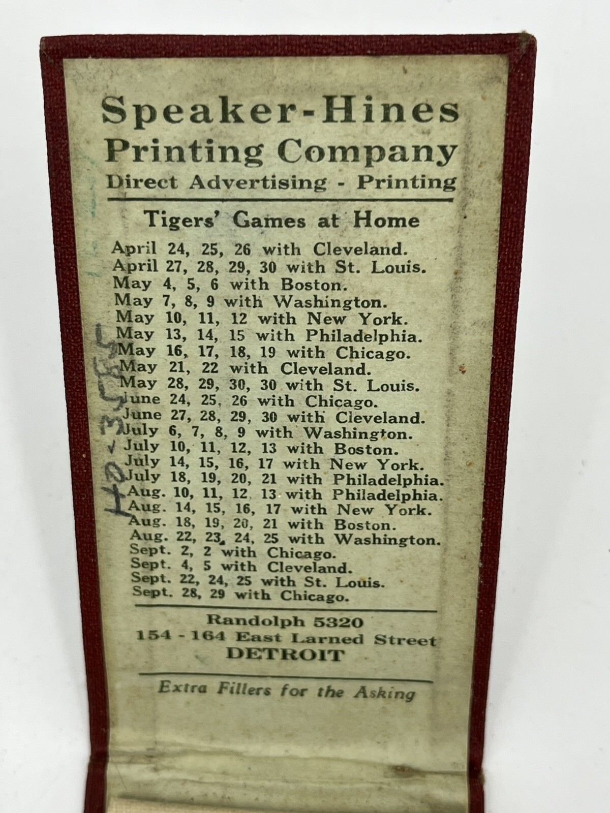Vintage Lot 3 Pocket Notepads Notebooks Advertising 1929 Detroit Tigers Schedule