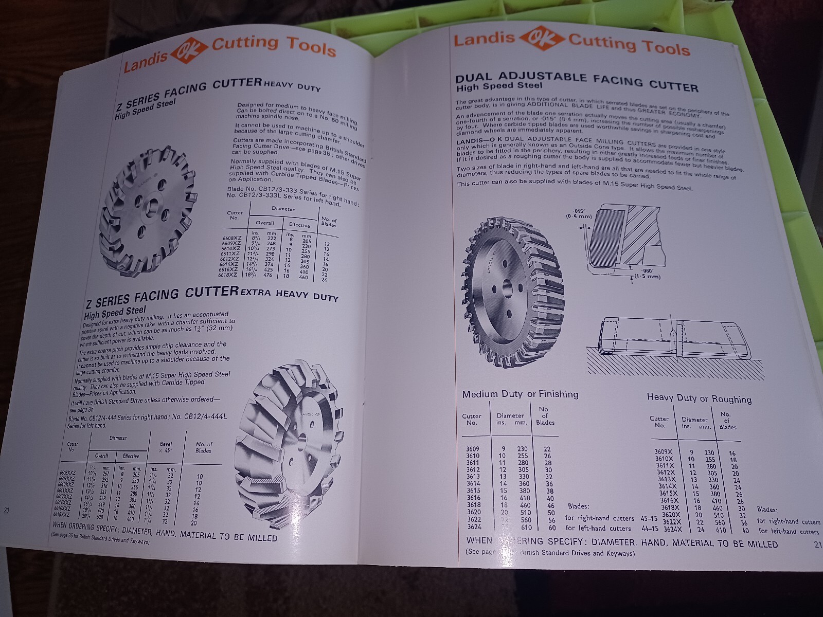LANDIS CUTTING TOOLS SERRATED BLADE MILLING CUTTERS MACHINES CATALOG Teledyne