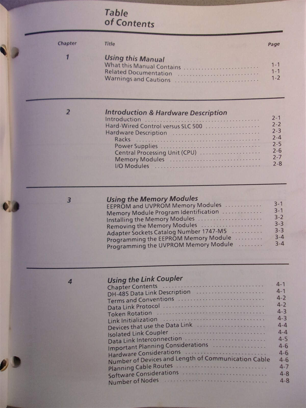 Allen Bradley 1747-804 Bulletin 1746 1747 Installation Operation Manual
