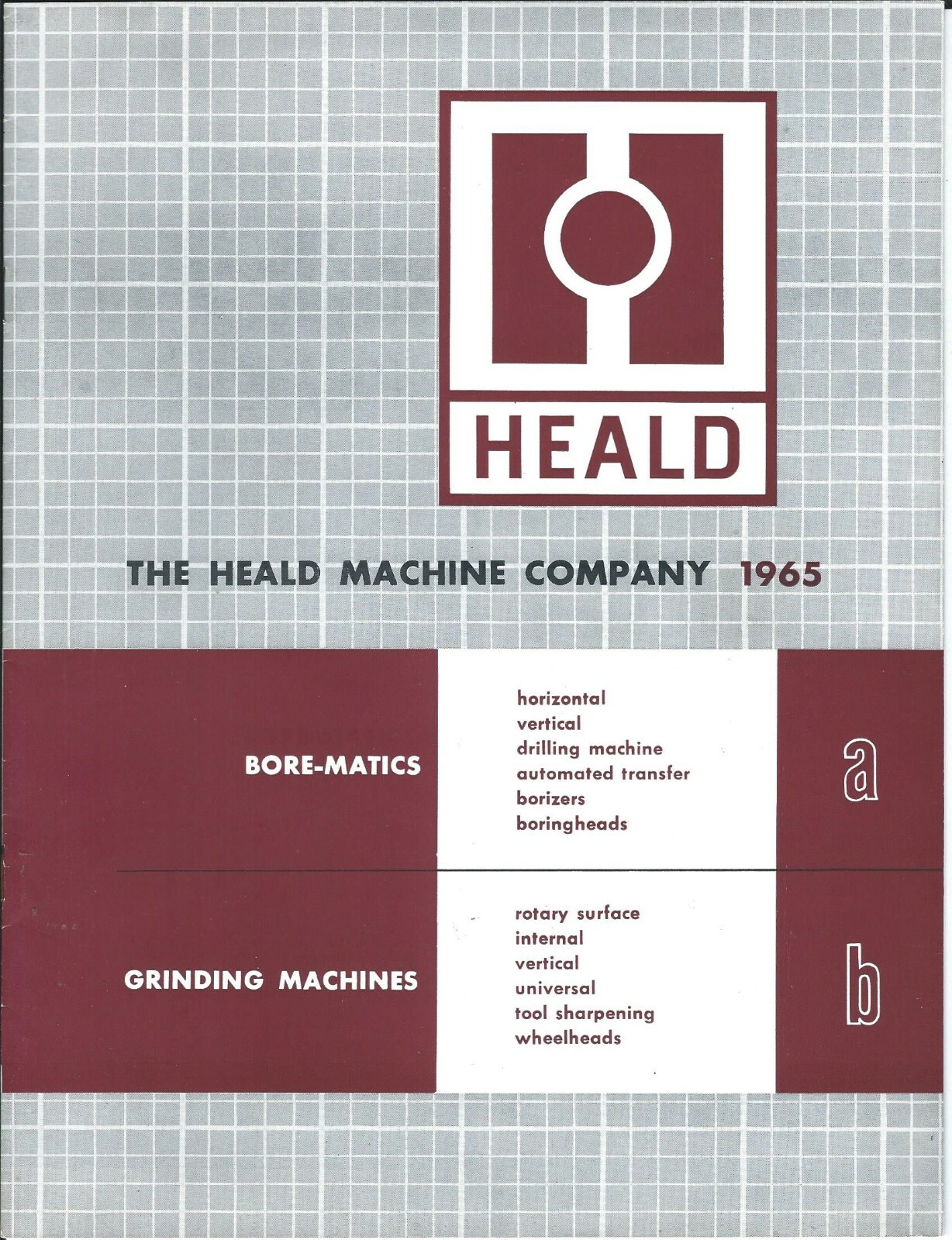Machine Tool Brochure – Heald – Bore-Matics Grinding Machines c1965 (TL139)