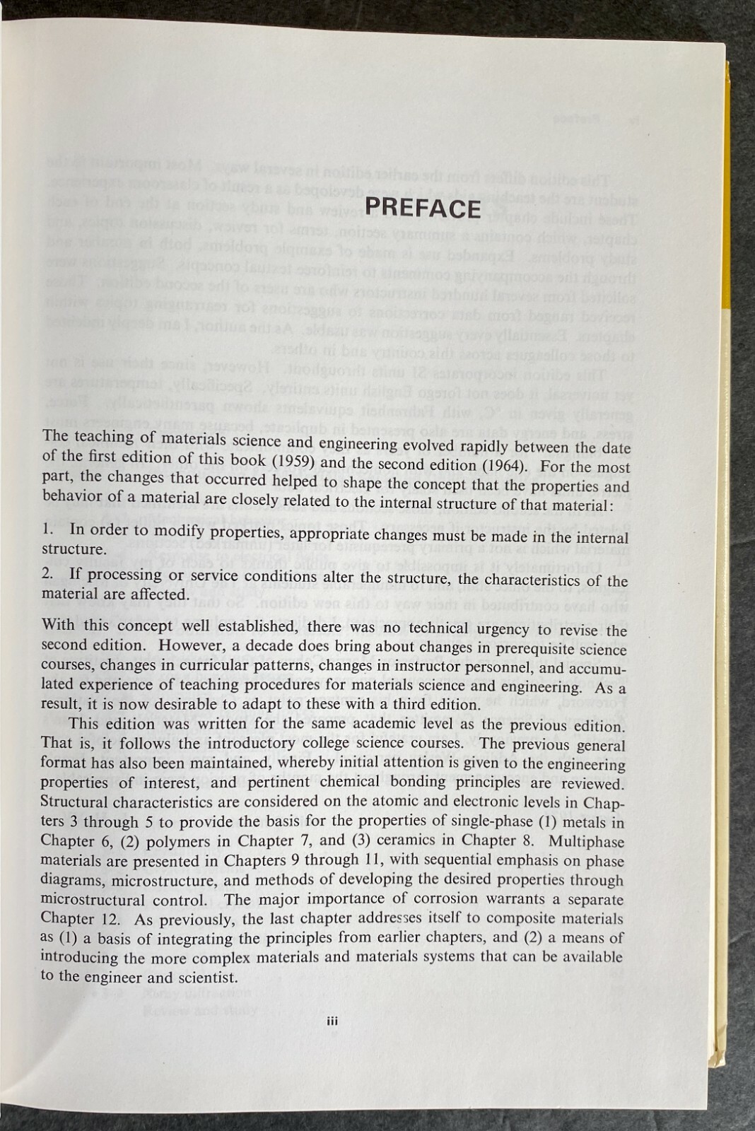 ELEMENTS OF MATERIALS SCIENCE & ENGINEERING (1975, HC, 3rd Edition) Van Vlack