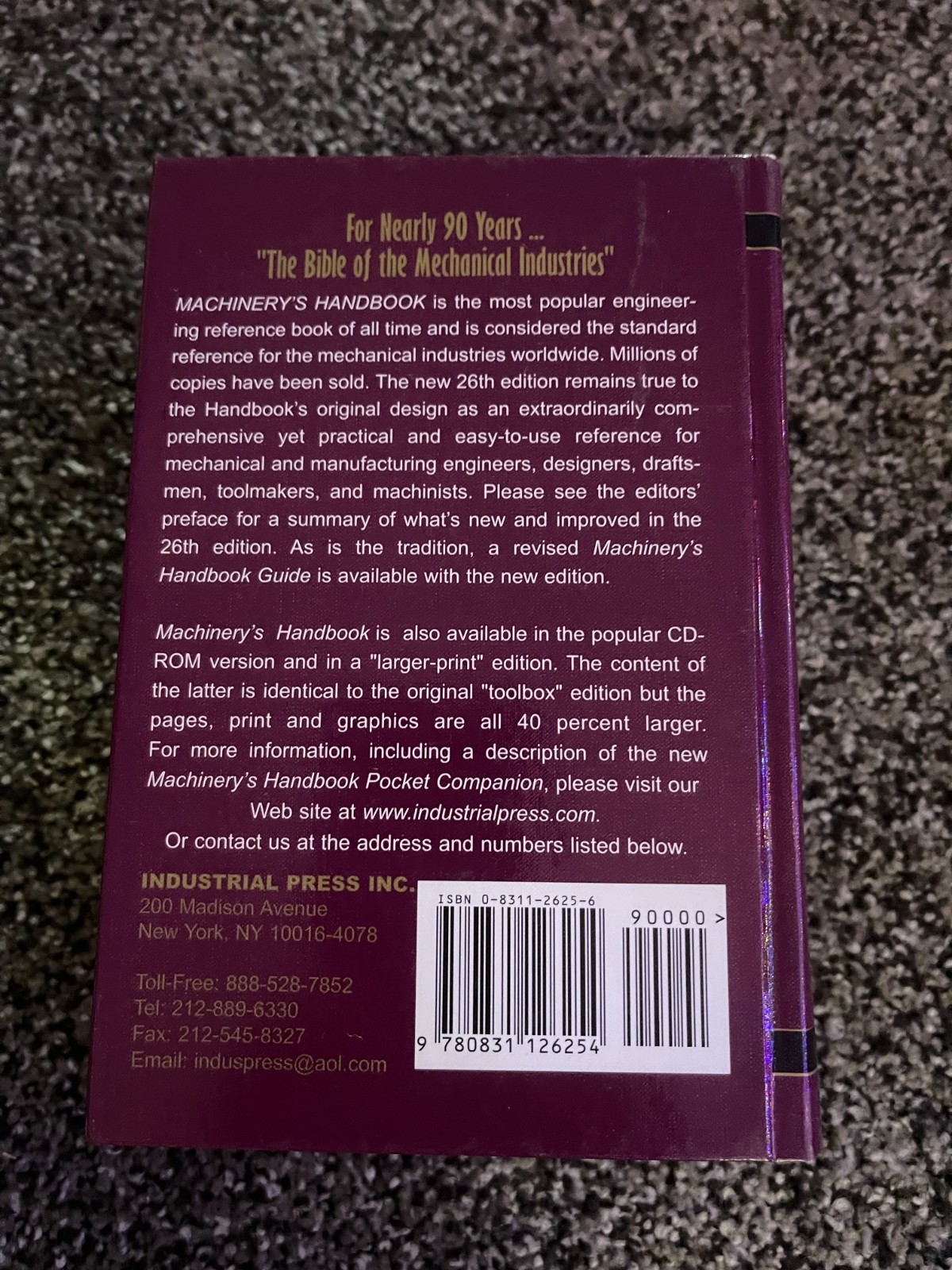 machinery’s handbook 26 by ERIC OBERG, FRANKLIN D. JONES