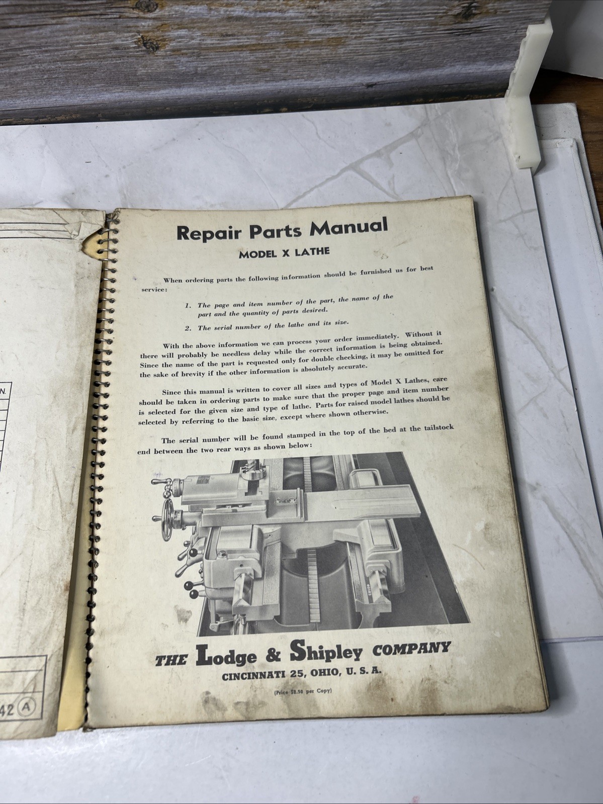 Lodge & Shipley Model X Lathe Instruction Book & Repair & Parts Manual