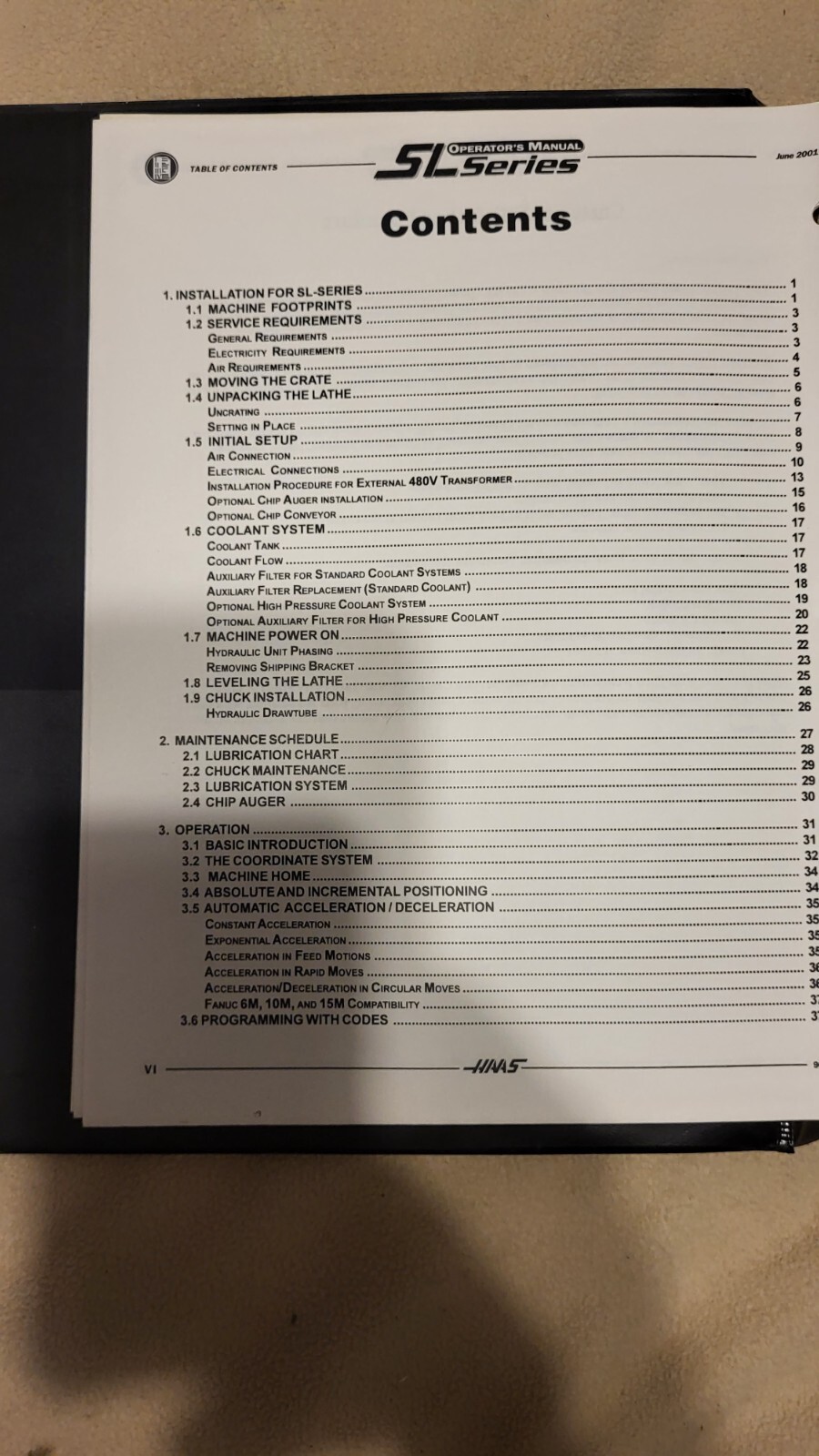 HAAS CNC LATHE SL 10 20 30 40 Series Programming Operations Owners Manual Book