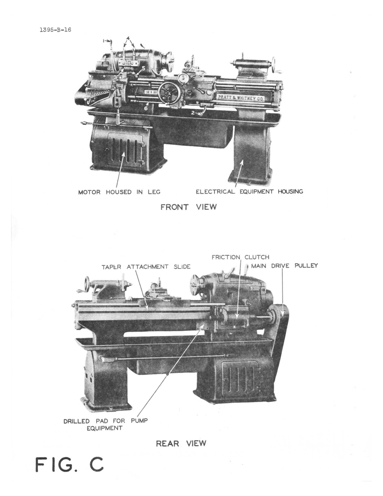 M1395-1 LATHE Operator’s Instruction Manual Fits Pratt & Whitney 12″ Model B