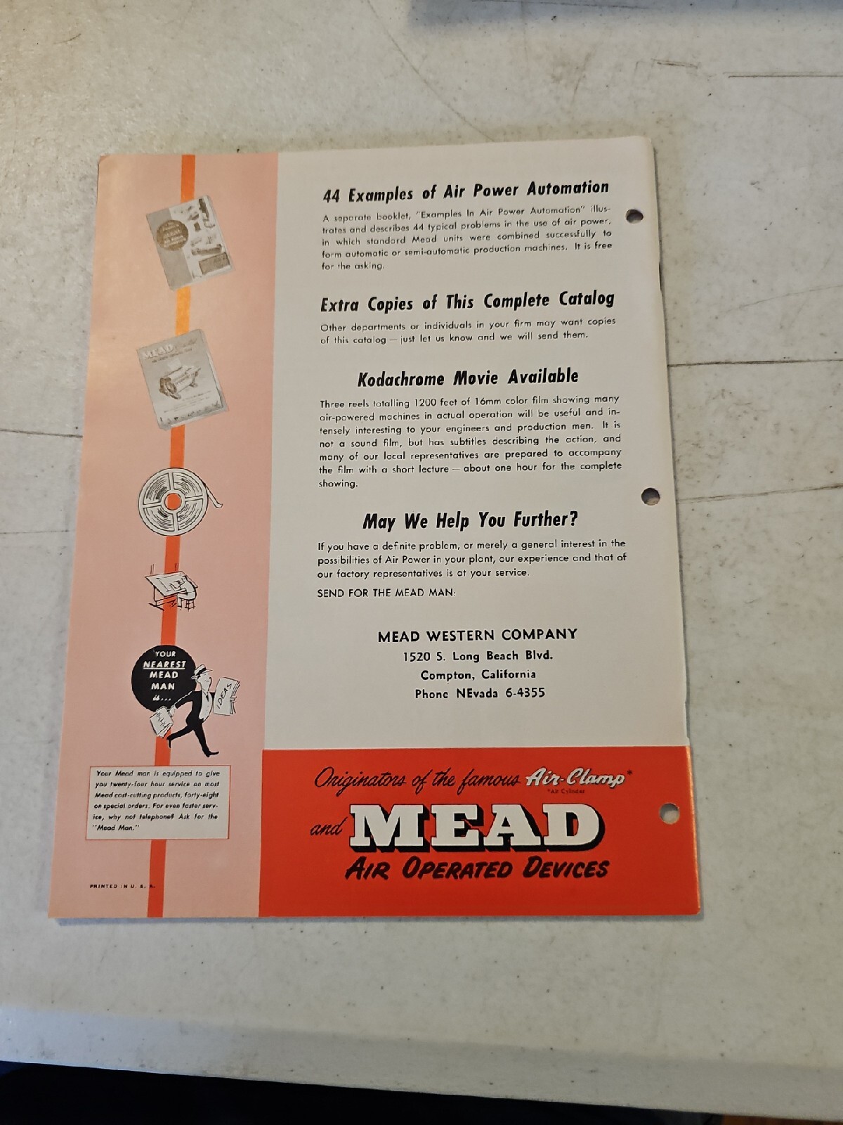 Vintage MEAD Industrial Air Power Catalog 1957 Valves Rotary Air Feeder 53 pgs