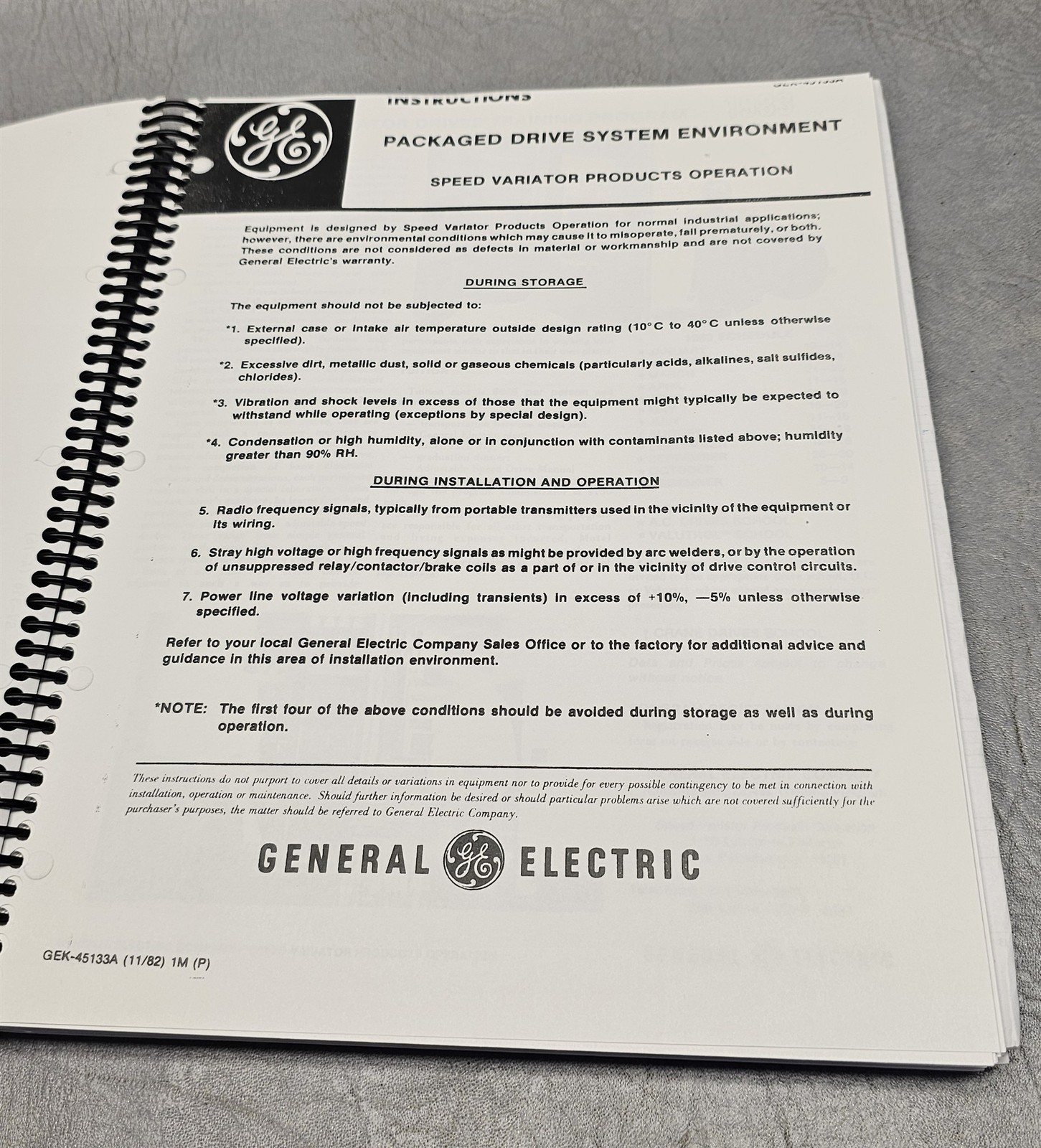 GE Manual GEK-89173 Speed Variator 6V30B3033 for Inverter Drive
