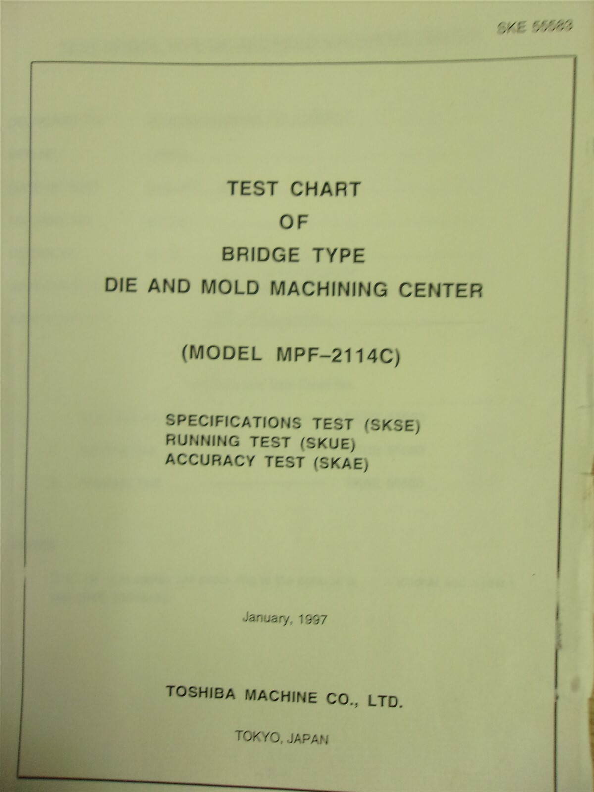 Toshiba Machine Shibaura MPF-2114C Manual Set July 1996 *FREE SHIPPING*
