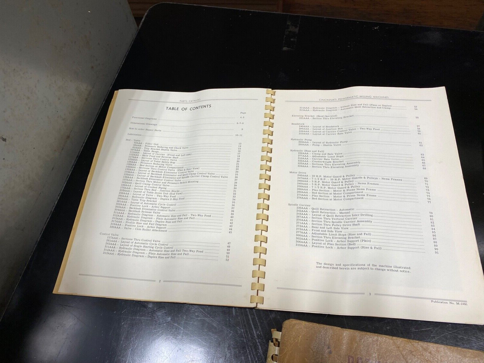 Lot of 3 Parts and Service Catalogs for Cincinnati Milling Machines.