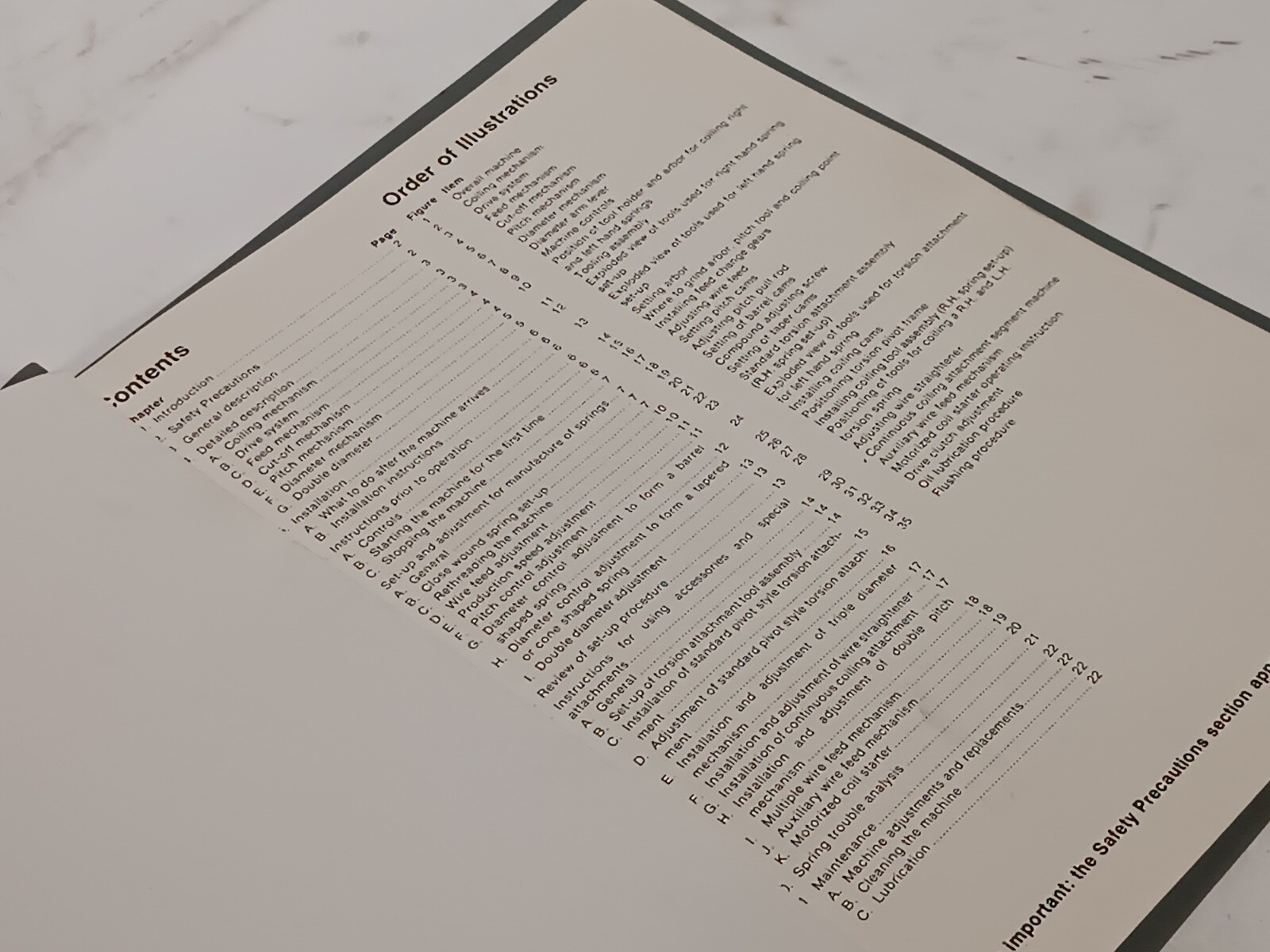 Torin Springmaker Operating Instructions & Maintenance Machine Manual, as shown