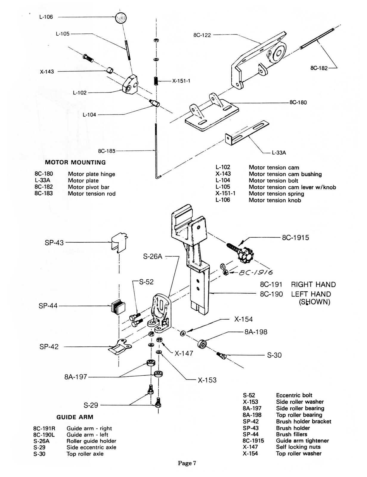Kalamazoo 8C Bandsaw Service Manual & Parts List Manual #1711