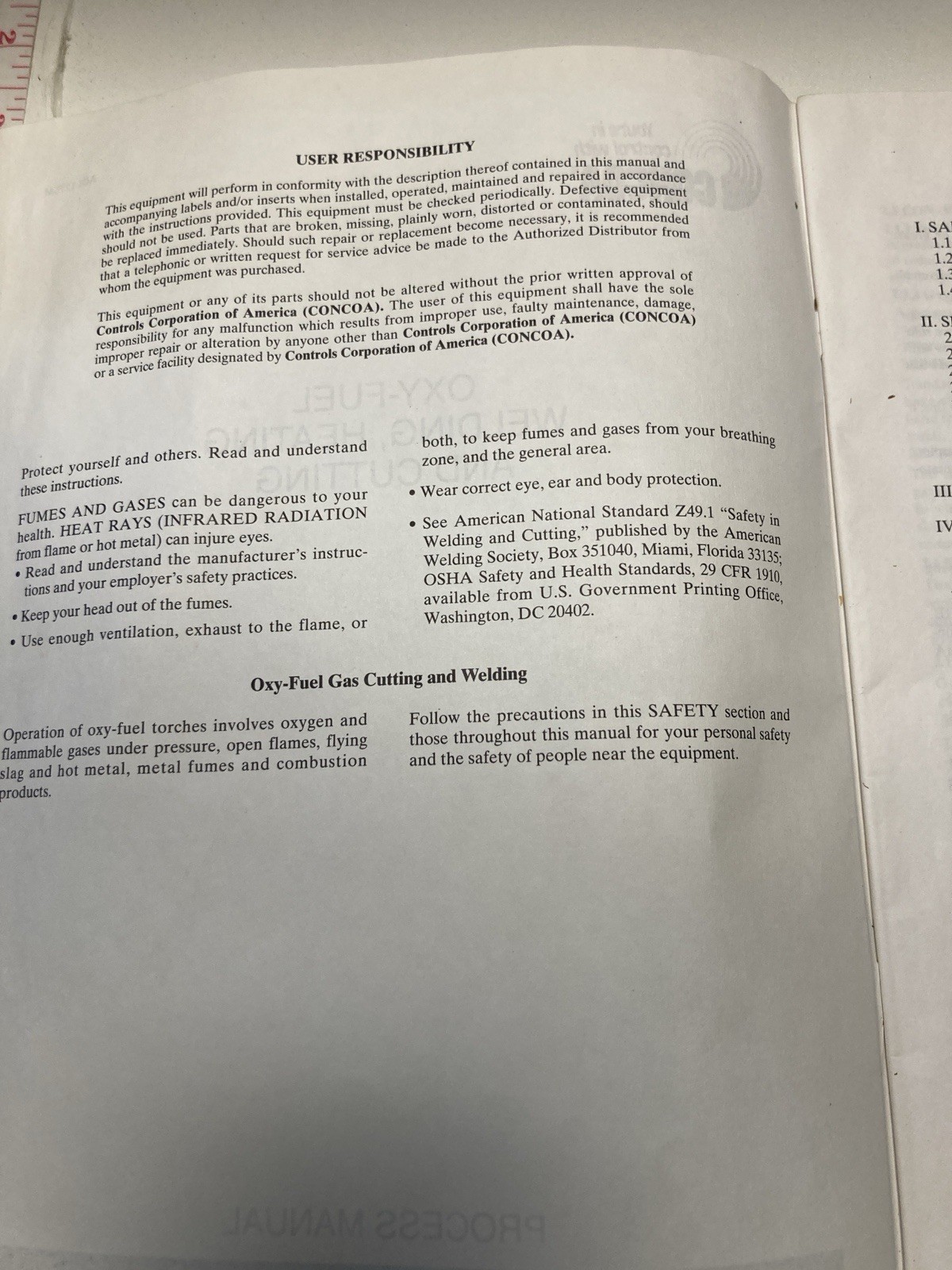 CONCOA Oxy-Fuel Welding Heating Cutting Process Manual ADI 1275M July 1993 Used
