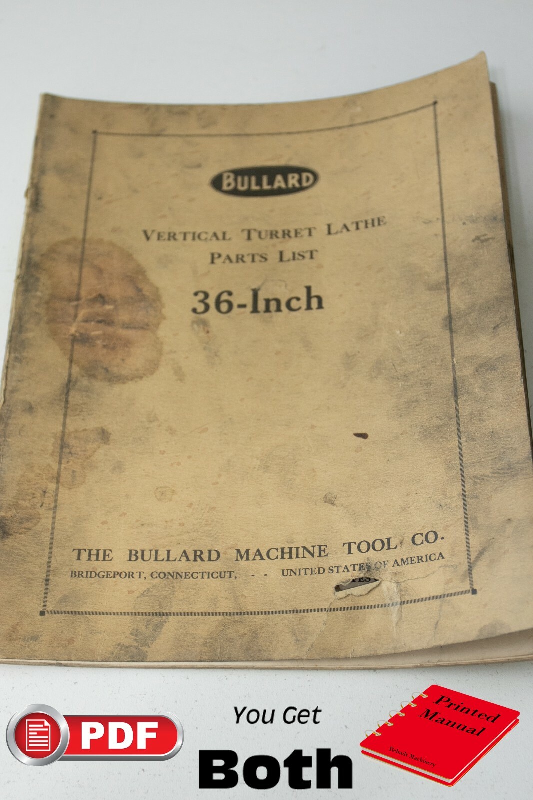 Bullard Vertical Turret Lathe 36″ VTL Parts Manual