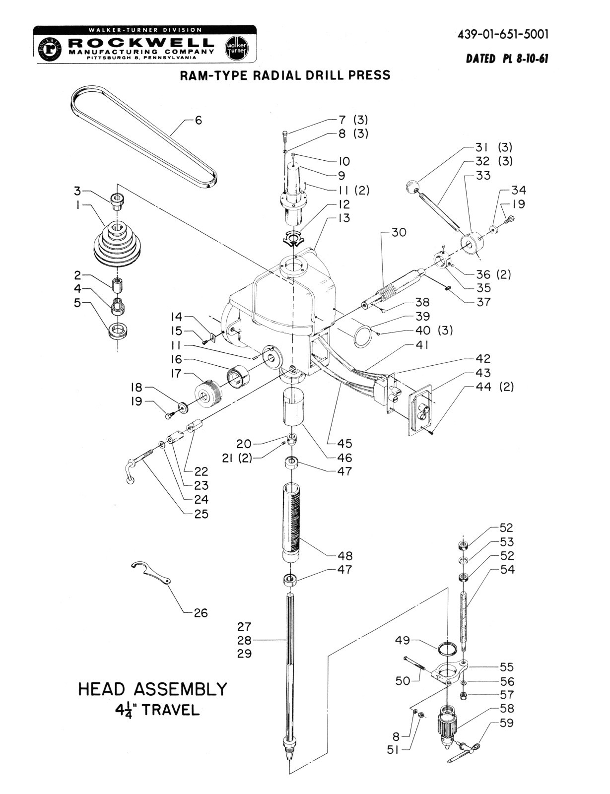 Delta Ram Type Radial Drill Press Models 15-110 through 15-124 *1742