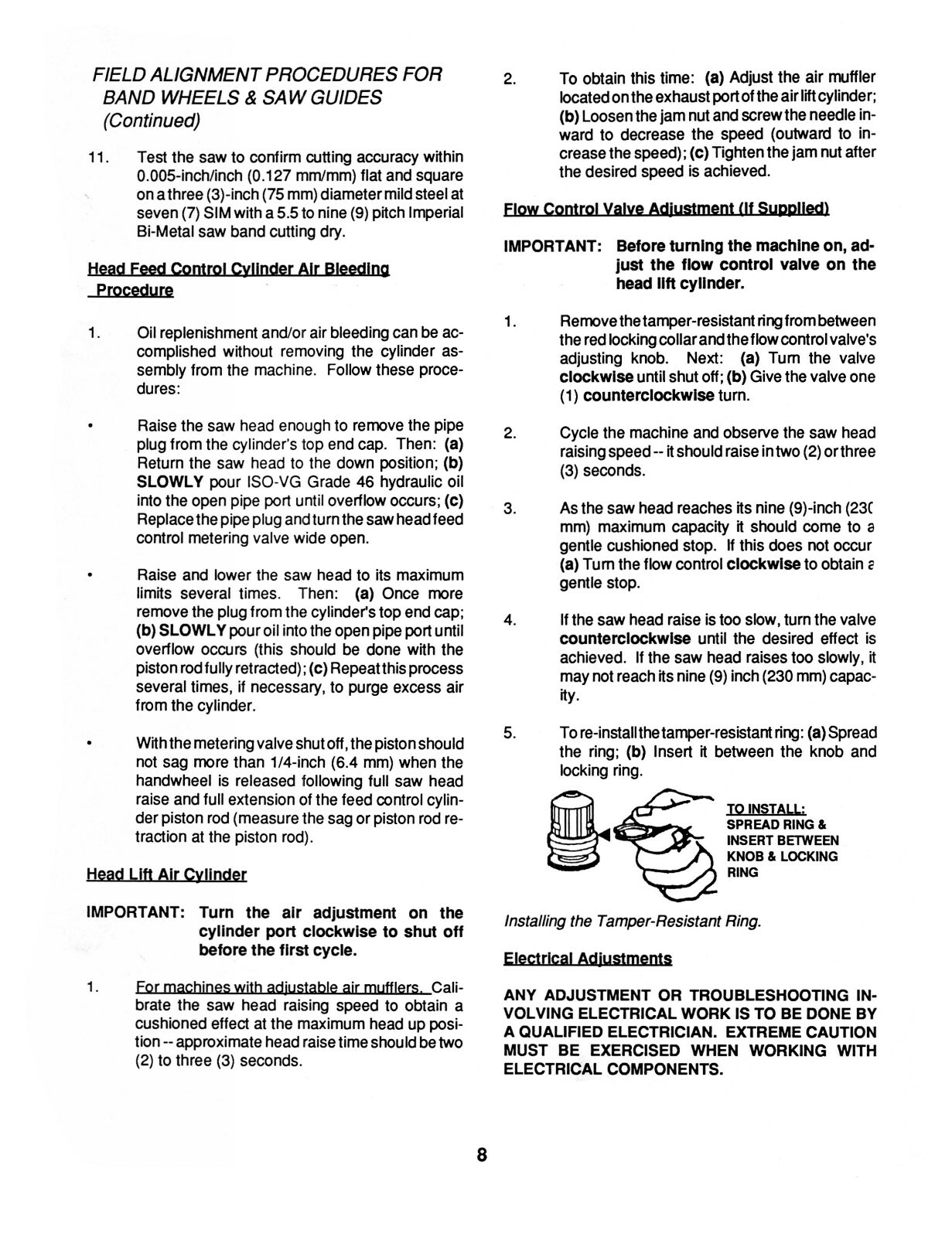 DoALL C-916A Metal Bandsaw Instruction Manual #1739
