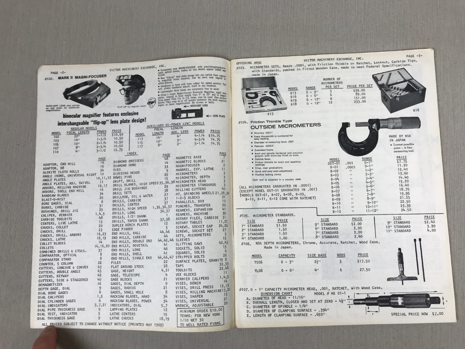 1969 VICTOR MACHINERY EXCHANGE Tool Catalog, #69c, 51st Anniversary Special