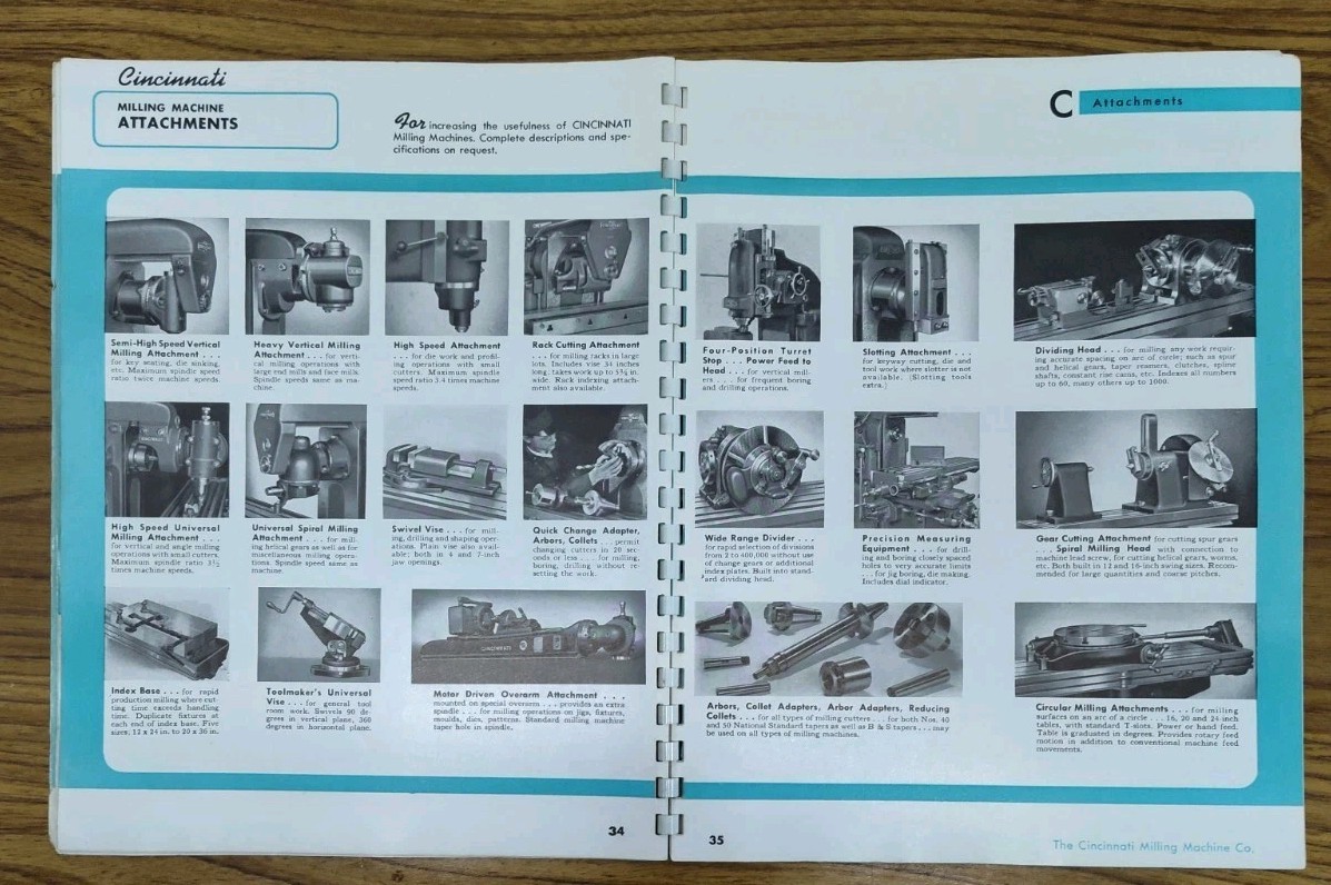 Cincinnati Milling Grinders Inc Co Ohio Grinding Machines Sales Brochure Catalog