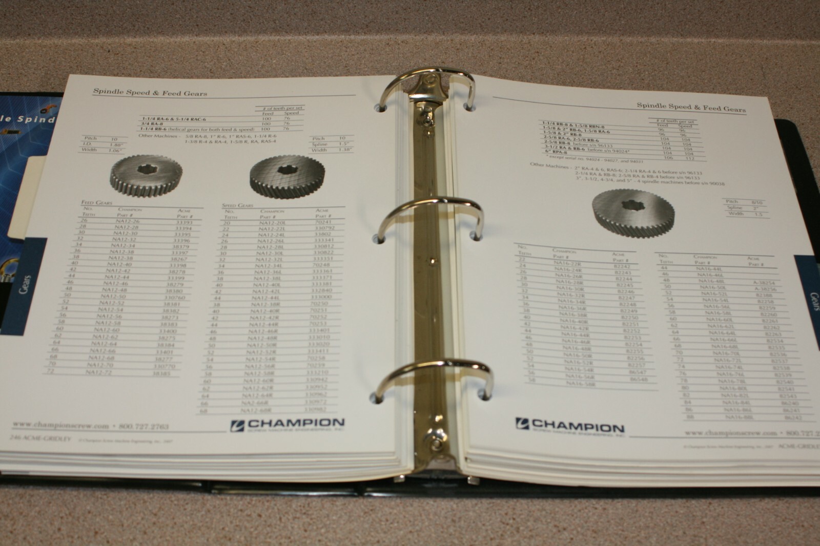 Champion Screw Machine Engineering, Inc. Acme-Gridley Reference Manual Free Ship
