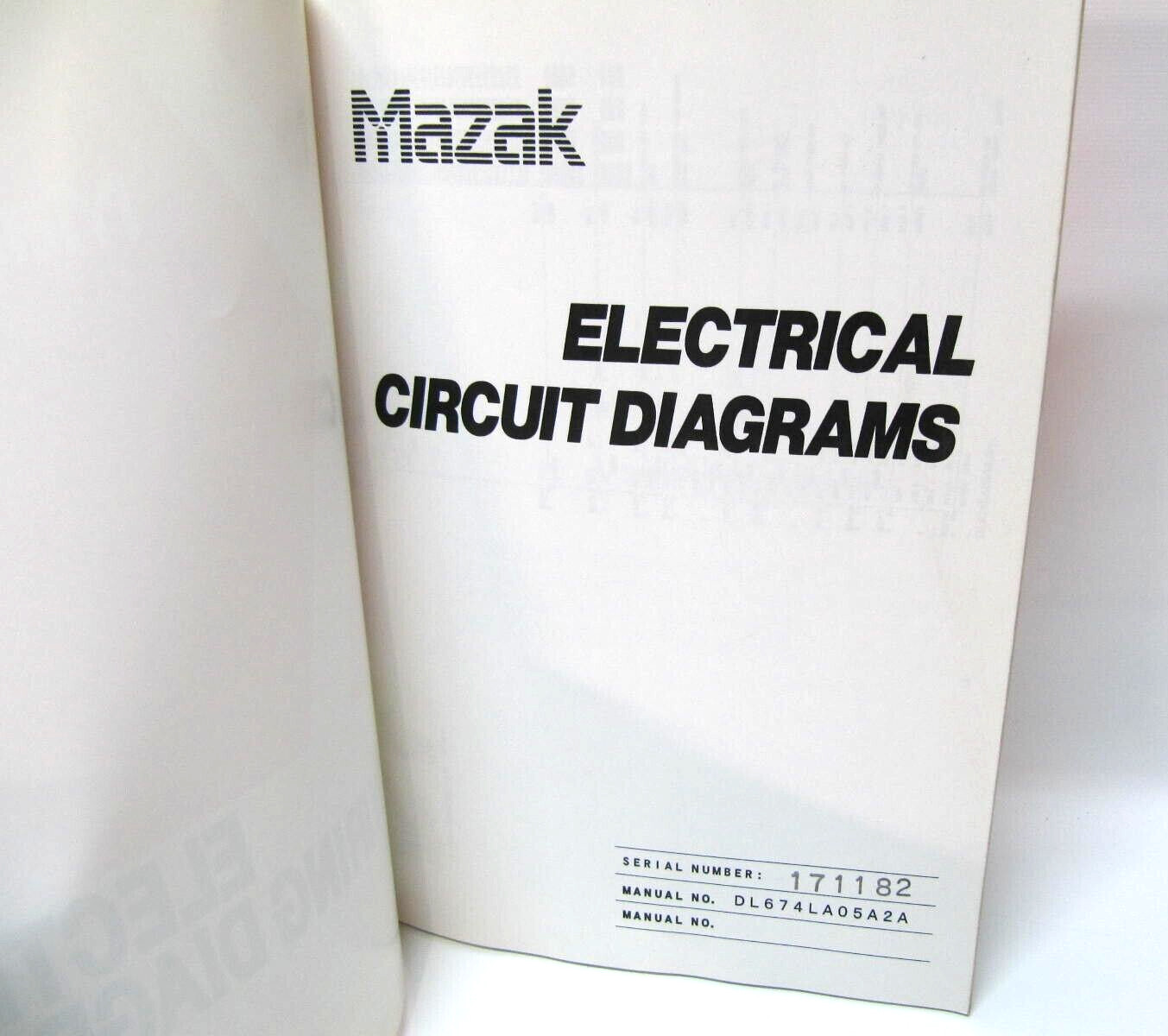 Yamazaki Mazak Corp. Electric Circuit Diagrams Manual DL674LA05A2A
