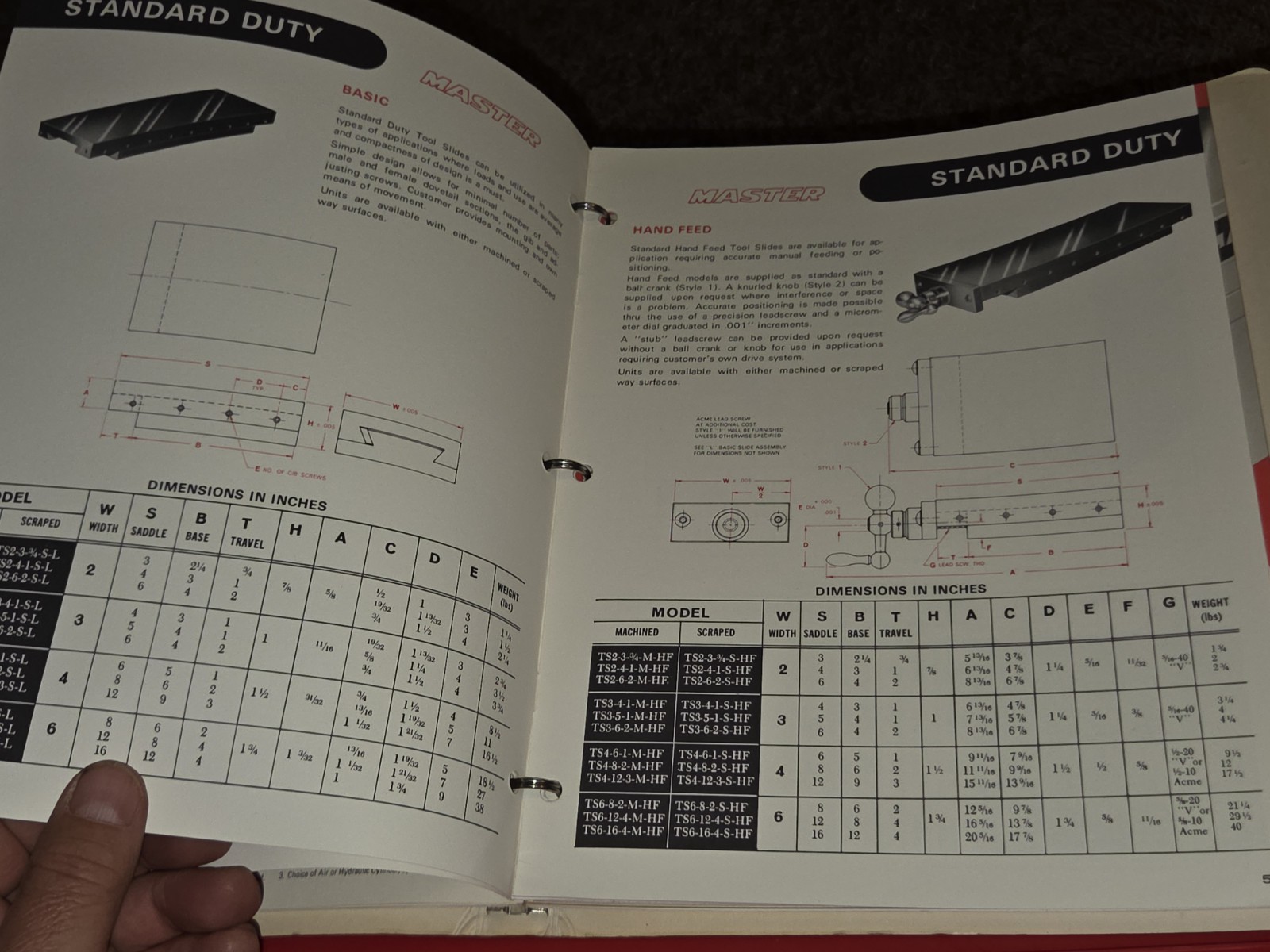 MASTER MACHINE TOOLS CO SLIDES & HEADS Promo Sales Binder Catalog Book MACHINIST