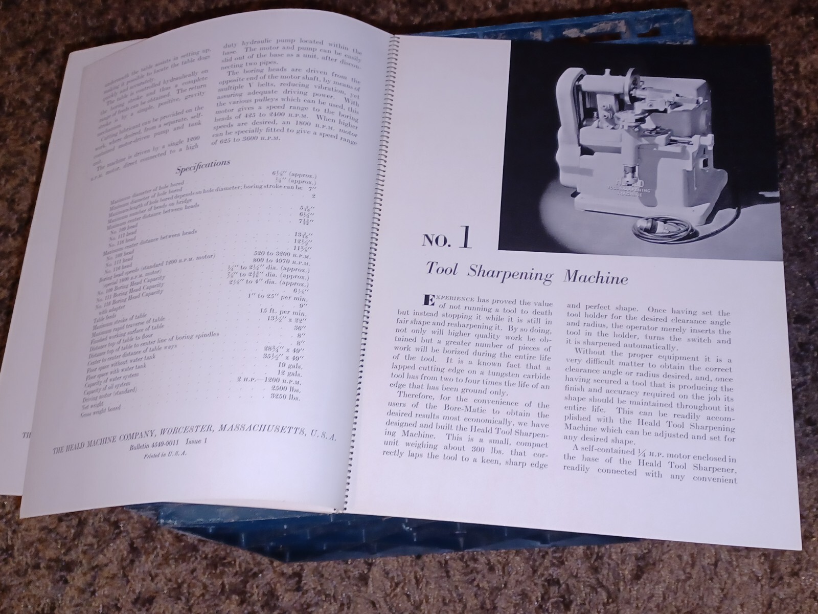 HEALD COMPANY Precision GRINDING BORING Borizing MACHINES CATALOG BOOK Issue 2