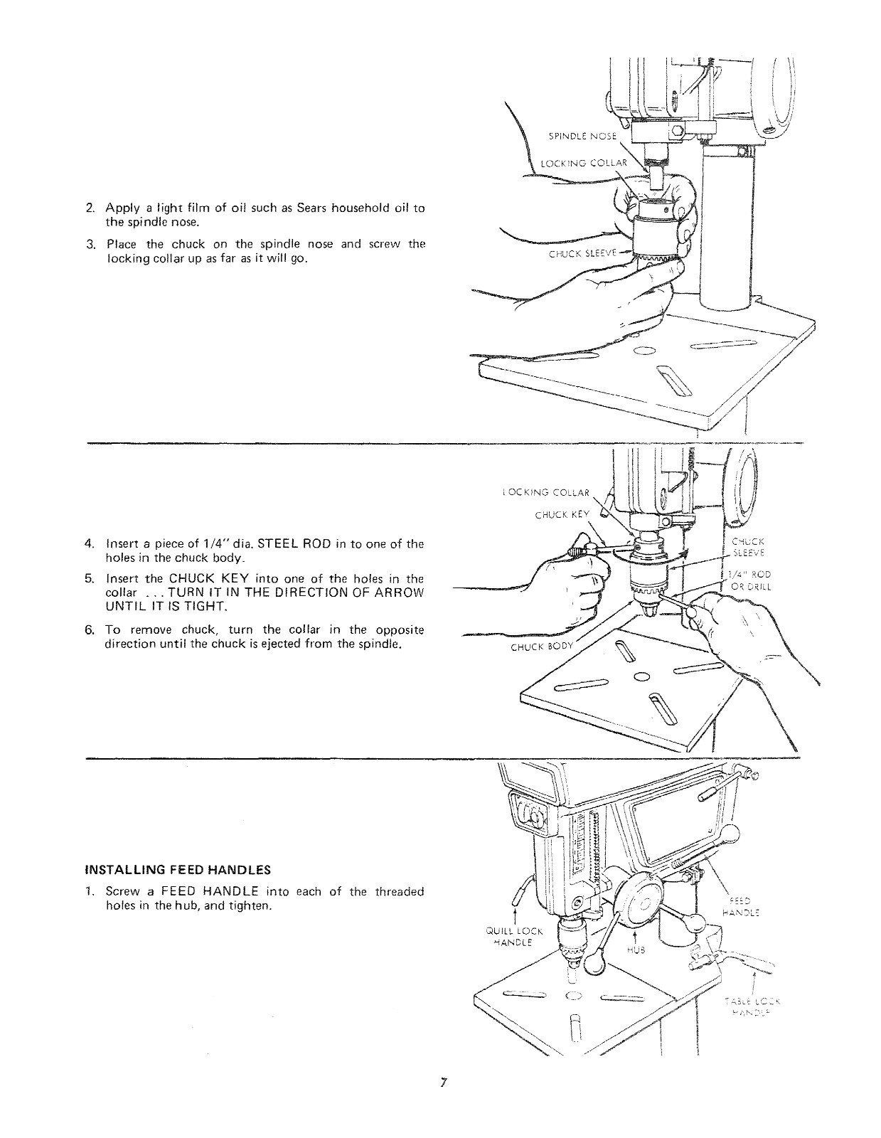 Sears Craftsman Drill Press 113.21371& 113.213710 Operation & Parts Manual #1120