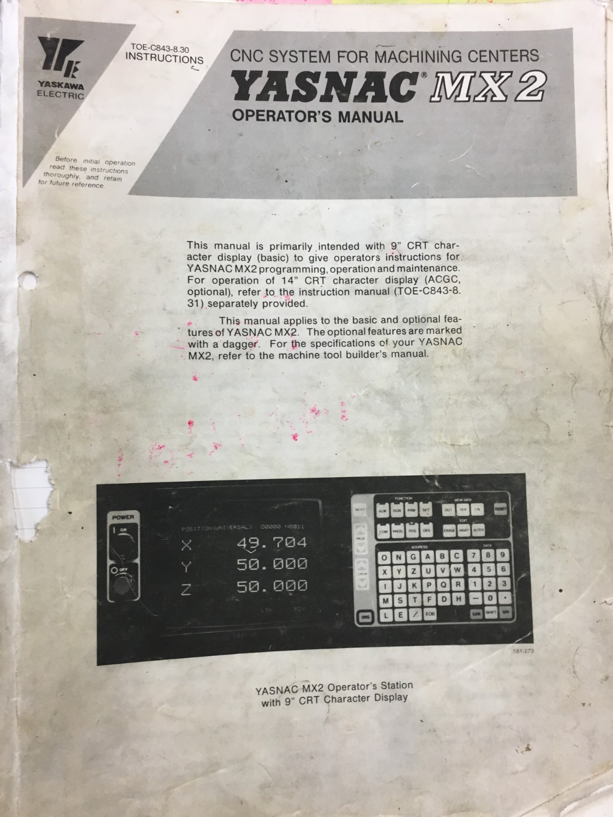 Matsuura Manuals Complete SET! MC-400H-30, YASNAC MX2