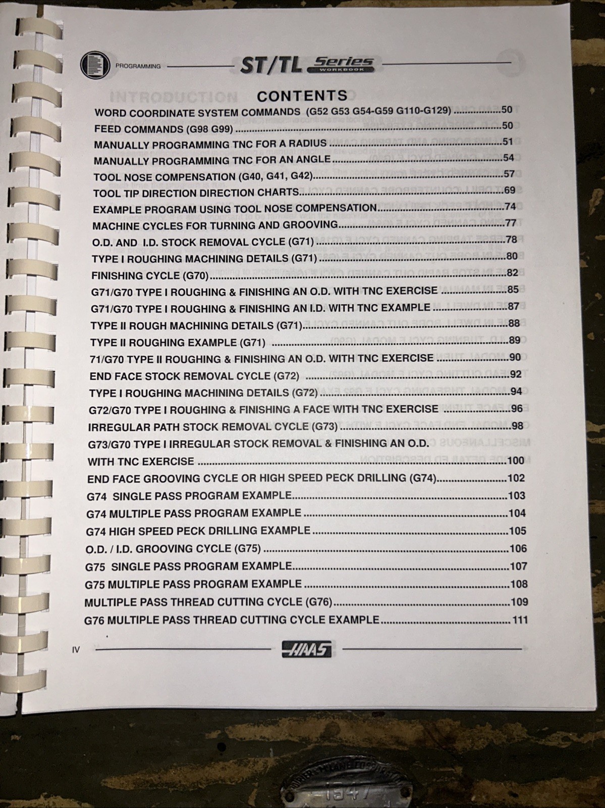 HAAS Automation Inc. Lathe Series Programming Workbook 2015 F11