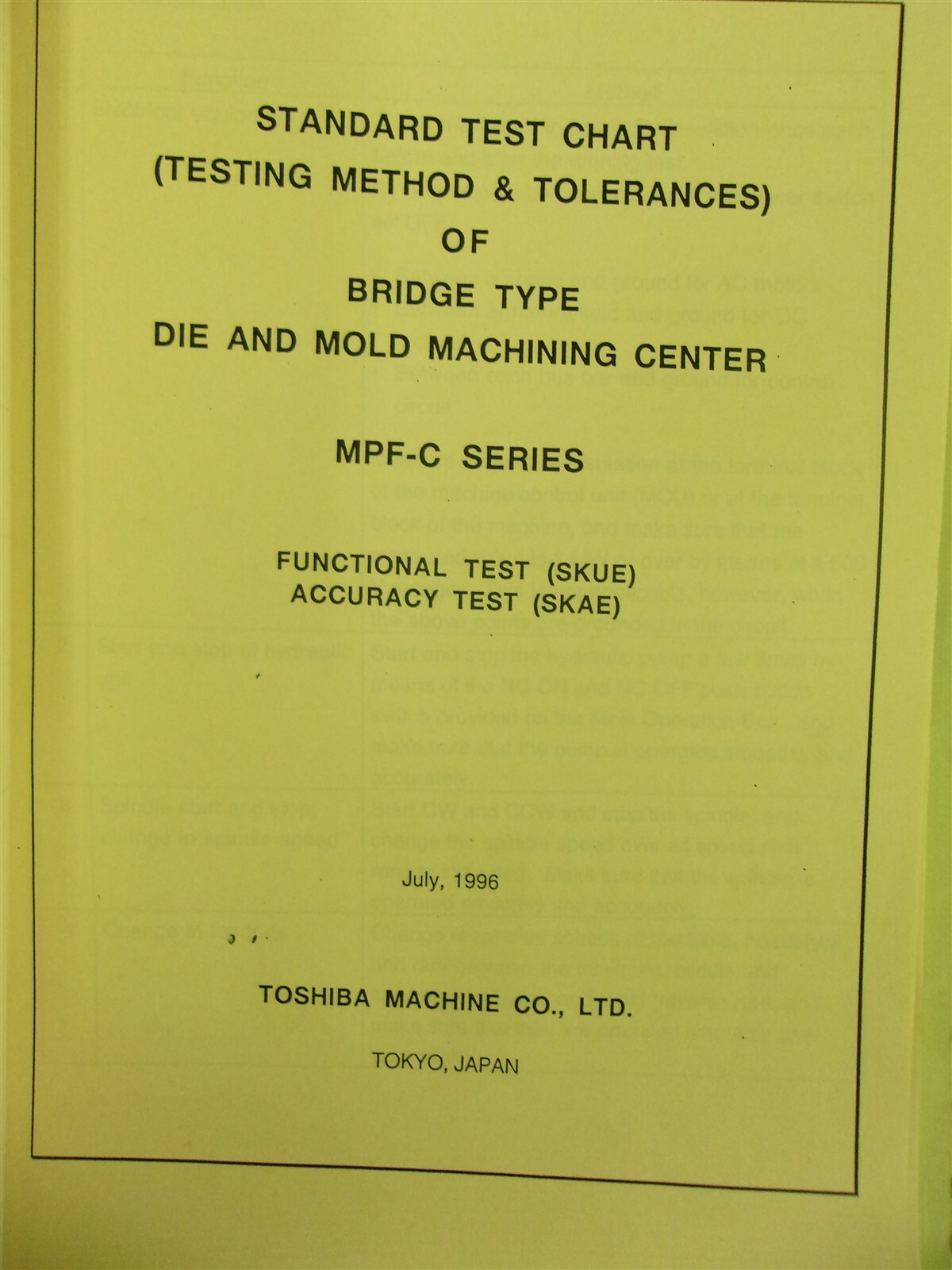 Toshiba Machine Shibaura MPF-2114C Manual Set July 1996 *FREE SHIPPING*