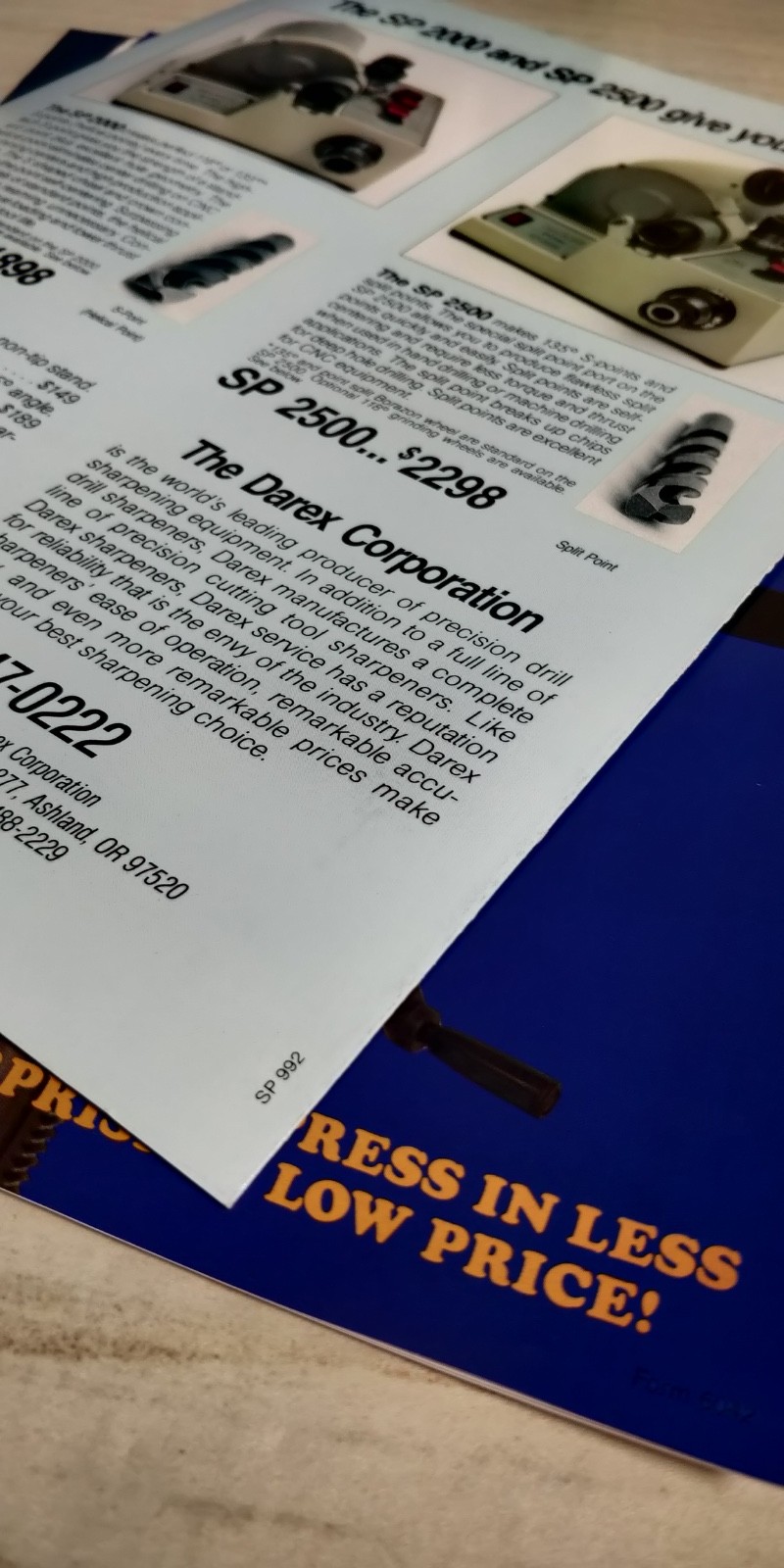 Darex catalogs / brochures E-90 E-85 M5 M4 M3 Sharpeners drill press SP2000 C4