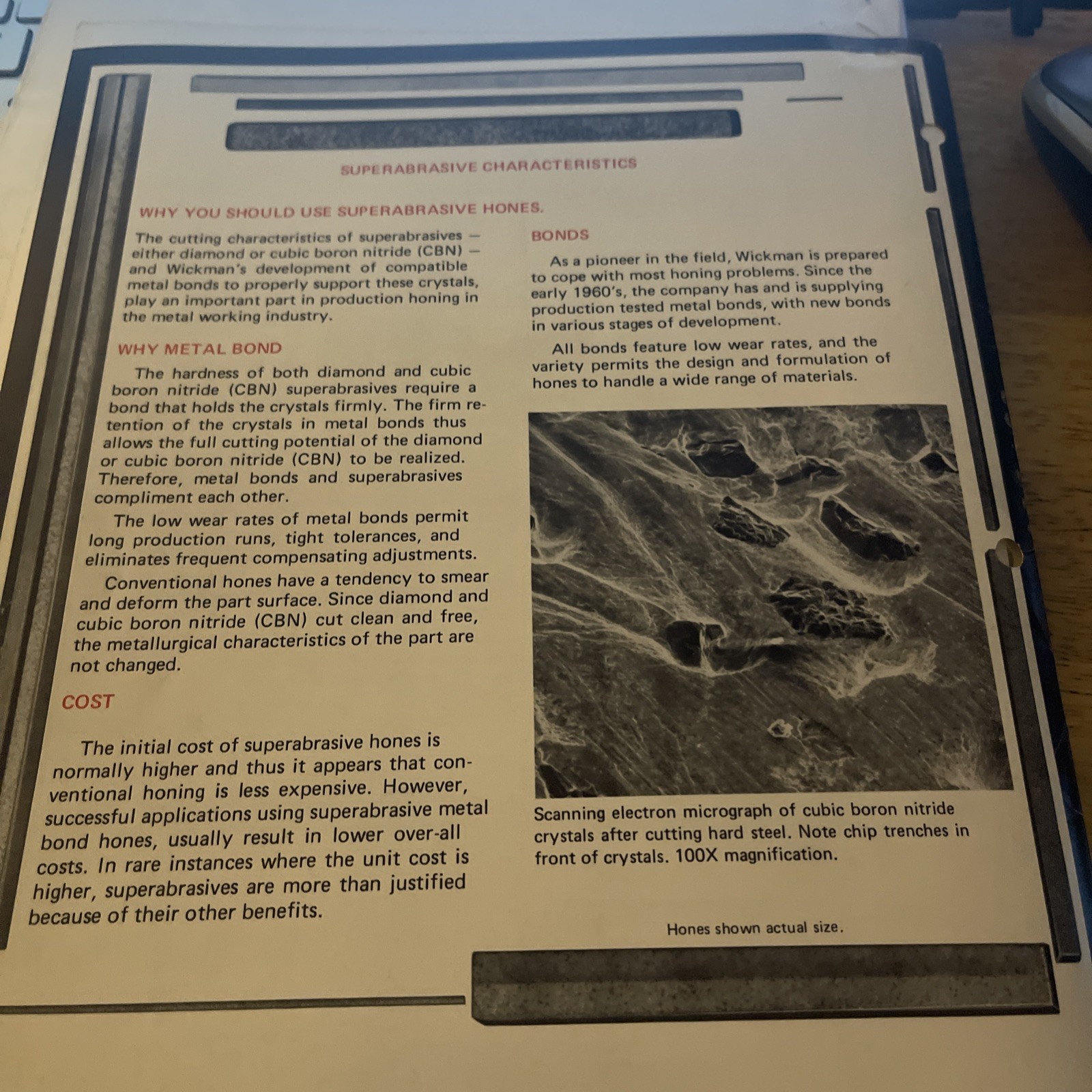 Wickman Metal Bond Hones Sales Catalog