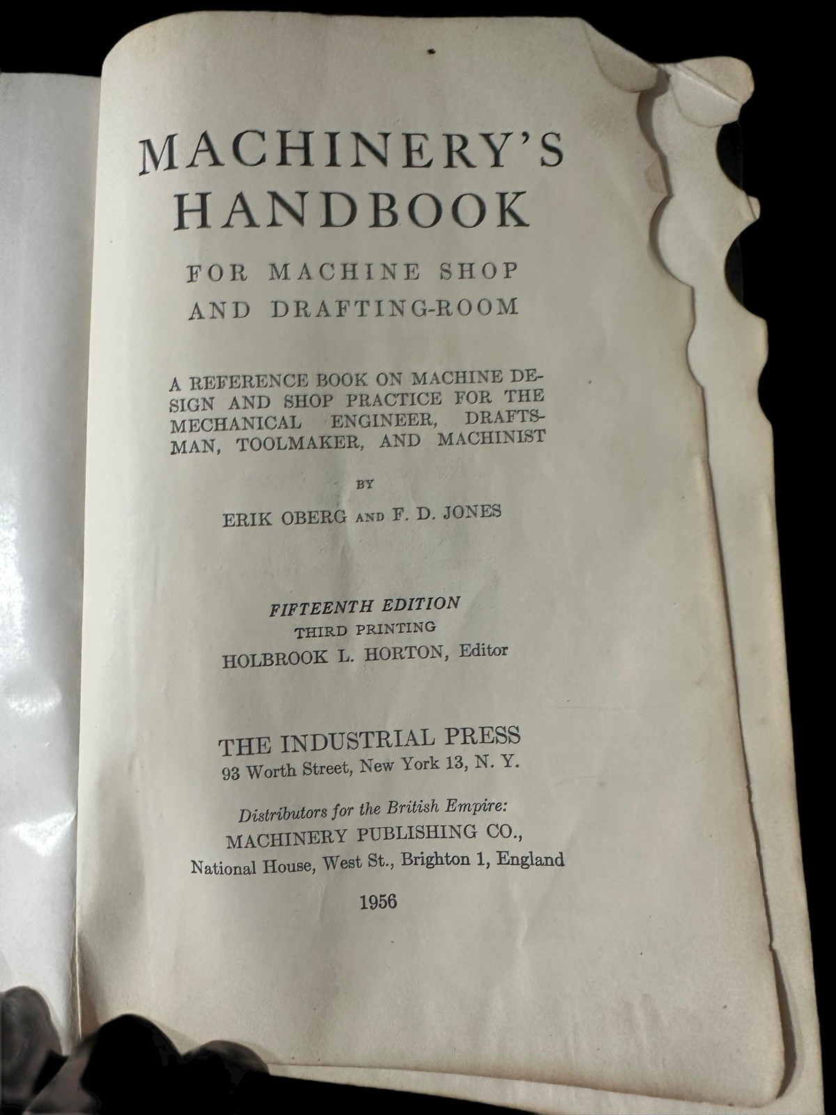 Vintage Machinery’s Handbook 15th Edition 1957 THUMBED